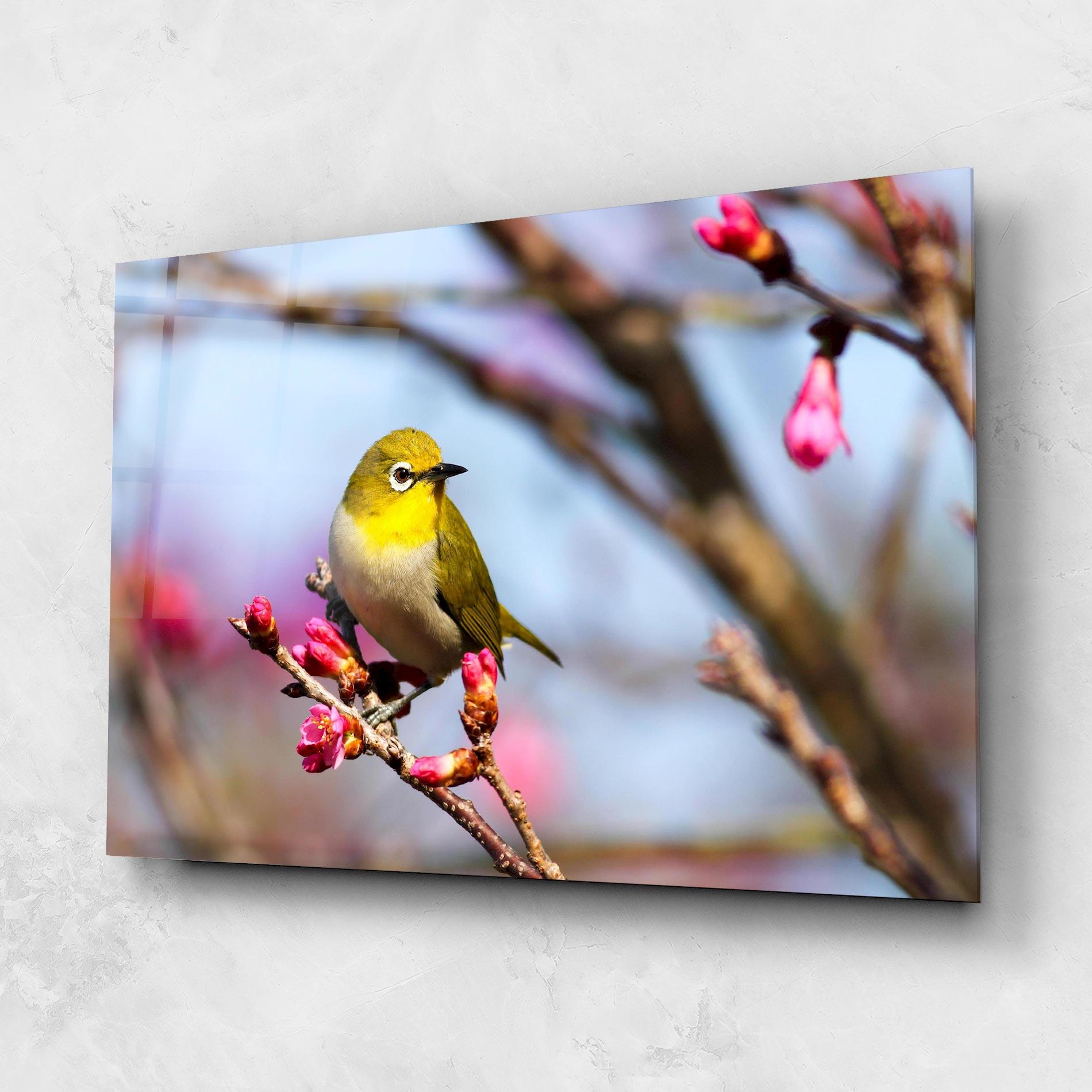 Glasbild Cute Pink Flower Buds mockup 1