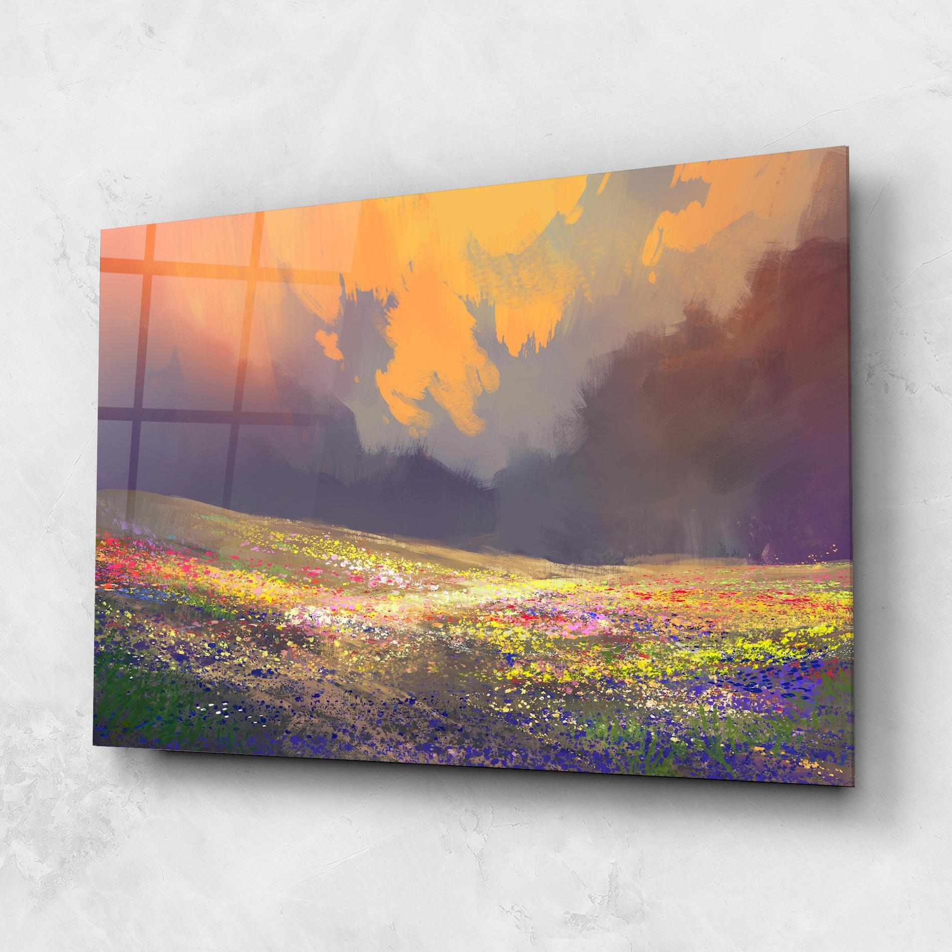 Glasbild Pretty Spring Field mockup 1
