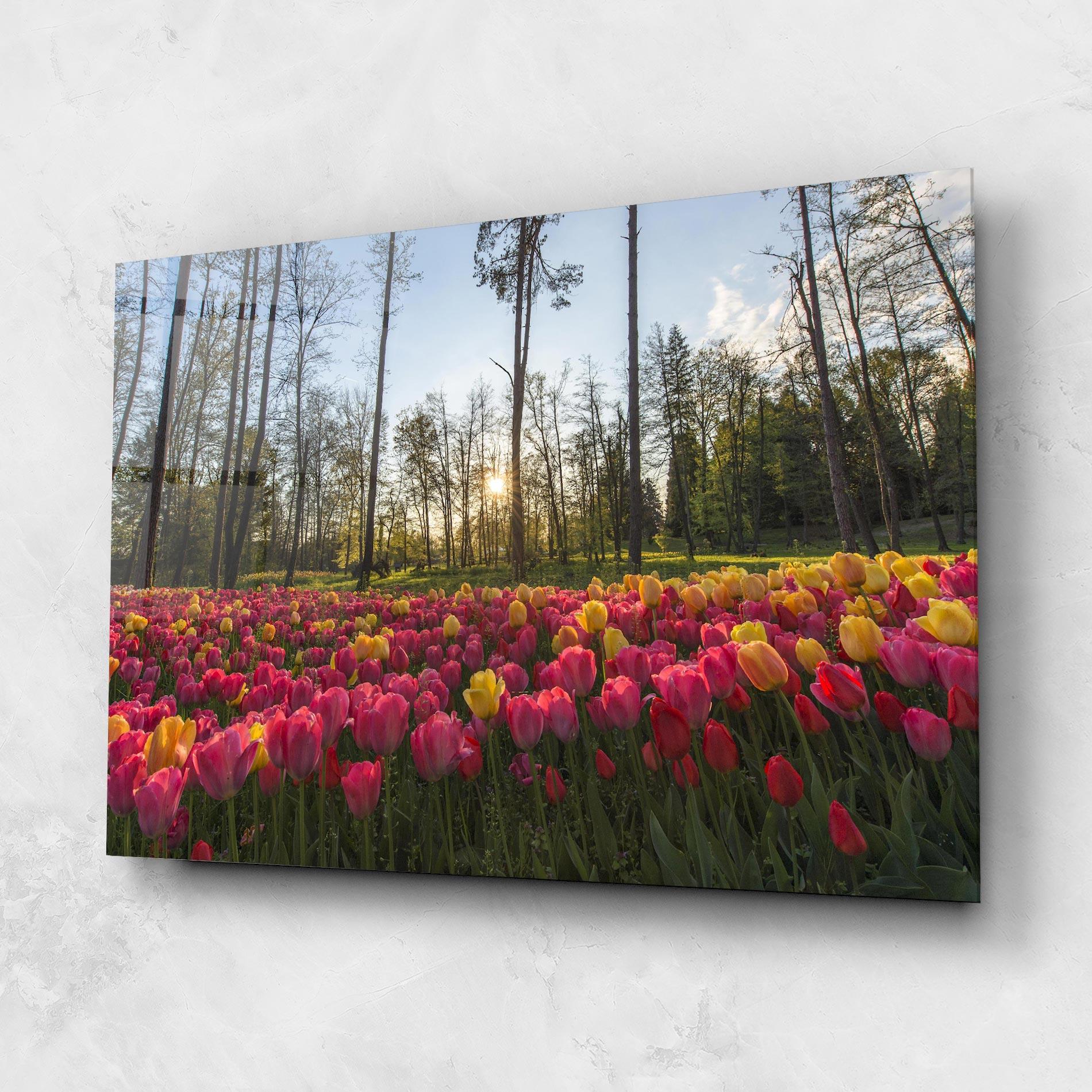 Glasbild Pretty Spring Flowers mockup 1