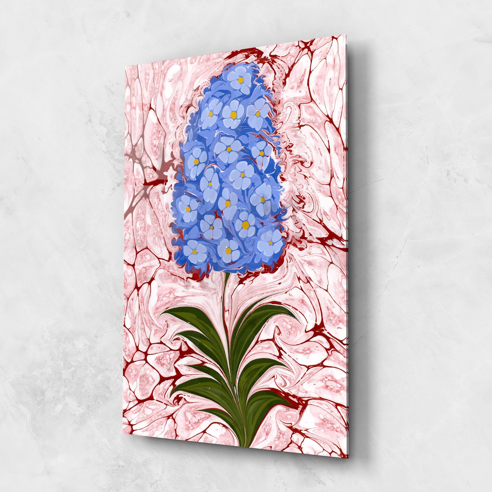 Glasbild Blue Spring Flower mockup 1