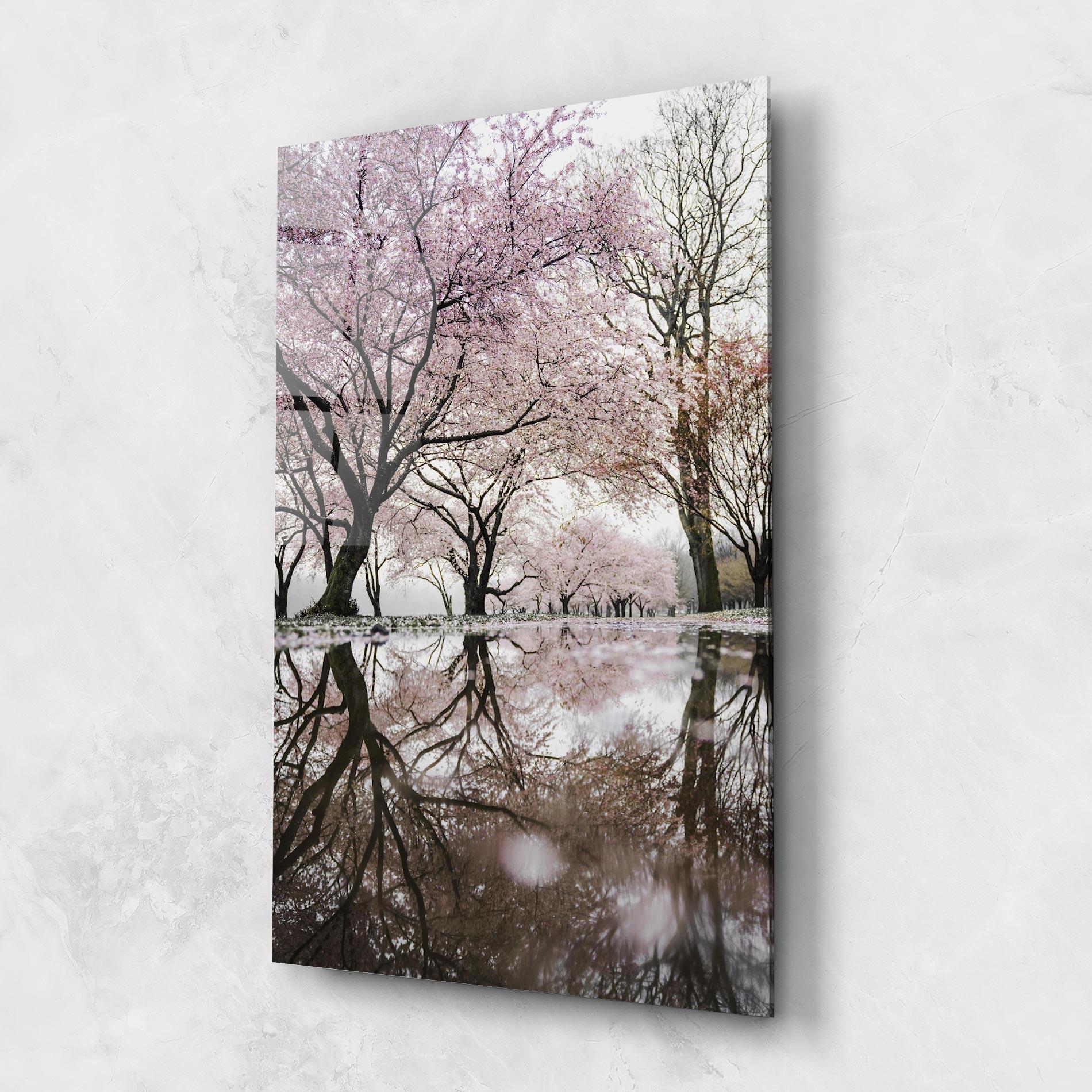 Glasbild Pretty Pink Spring Tree mockup 1