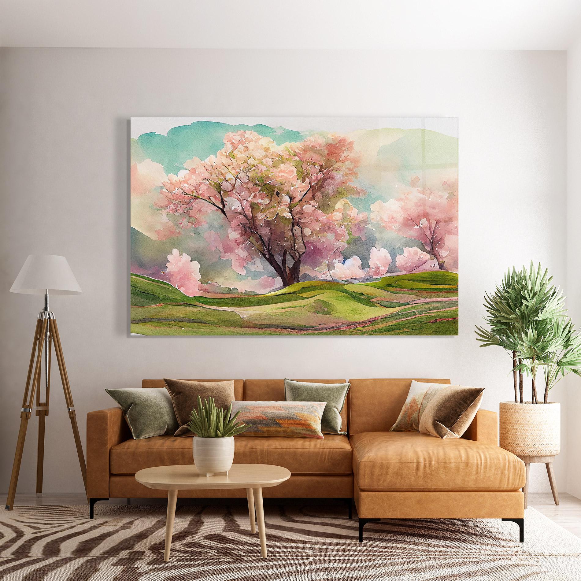 Glasbild Big Spring Trees mockup 7