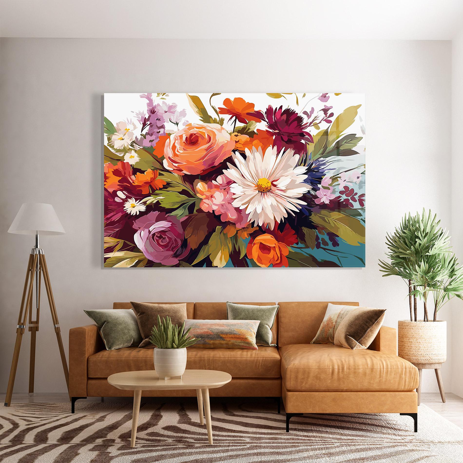 Glasbild Cream Orange Spring mockup 7