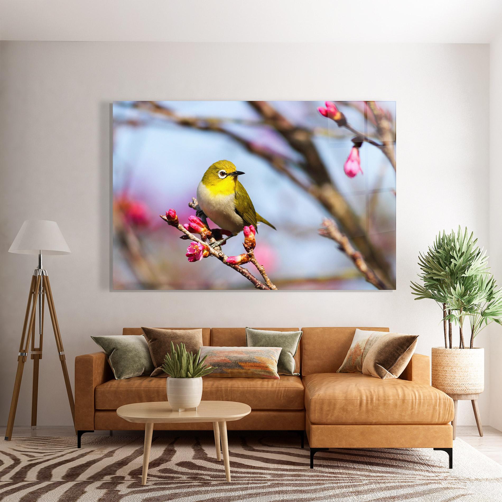 Glasbild Cute Pink Flower Buds mockup 7