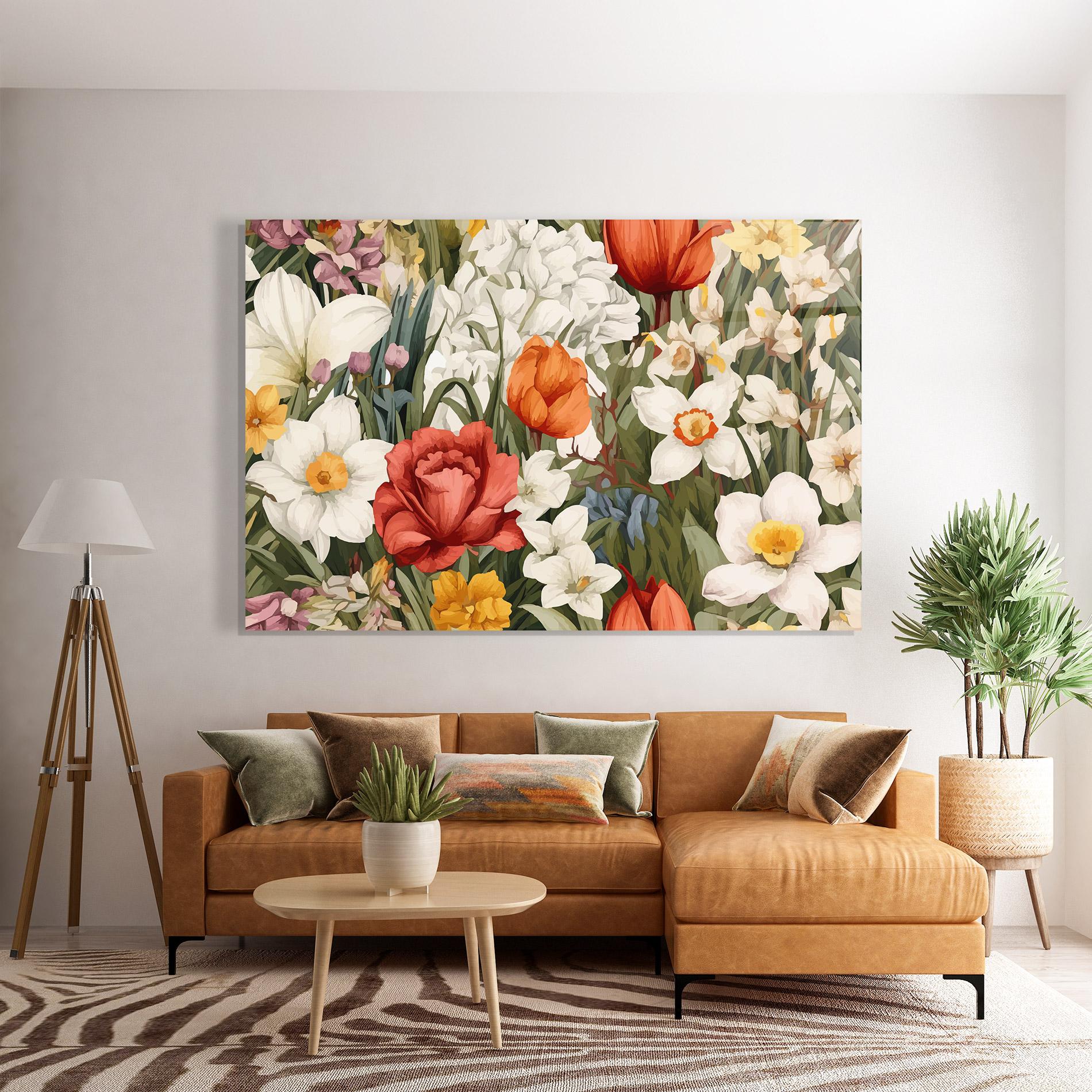 Glasbild Orange Red Spring mockup 7