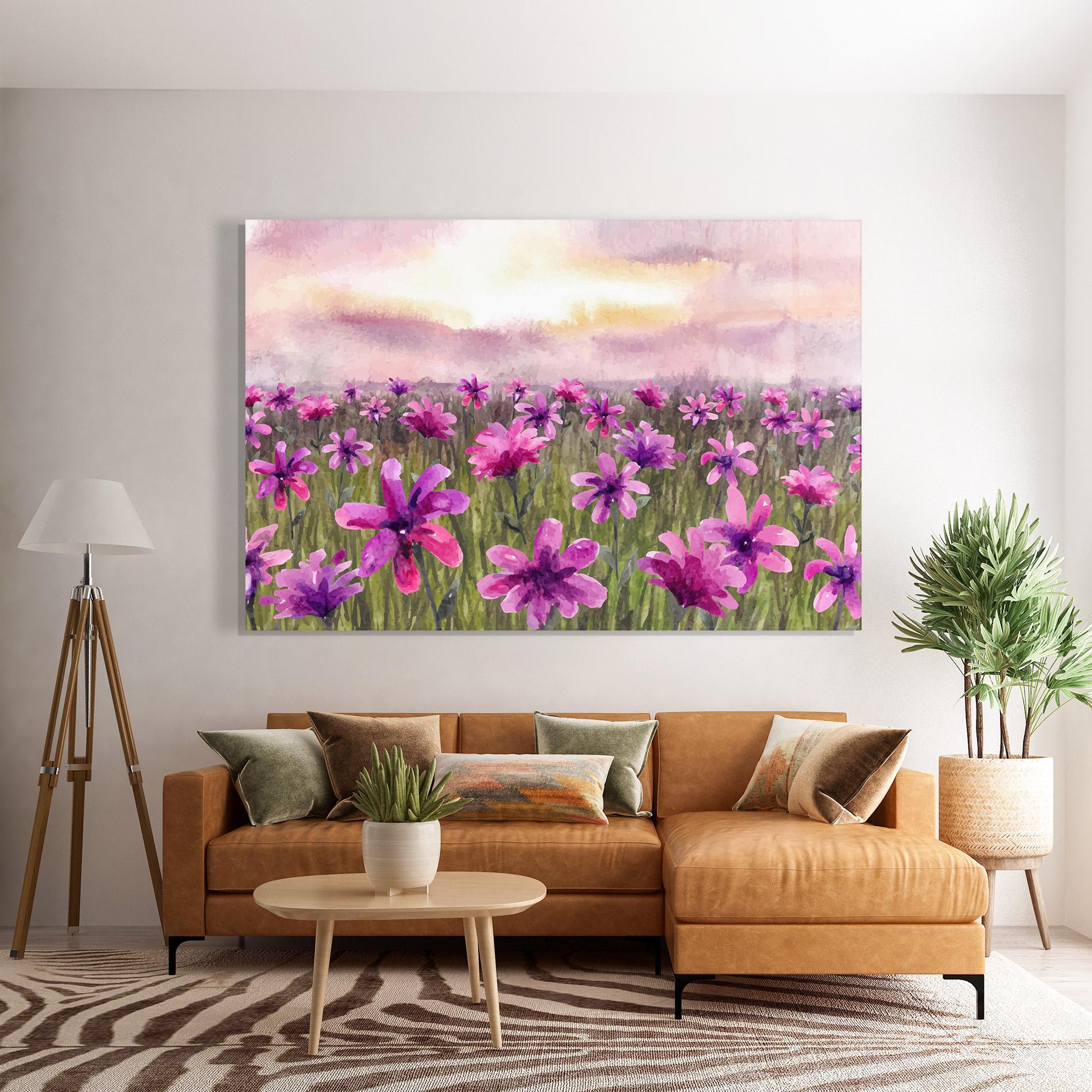 Glasbild Purple Flower Spring mockup 7