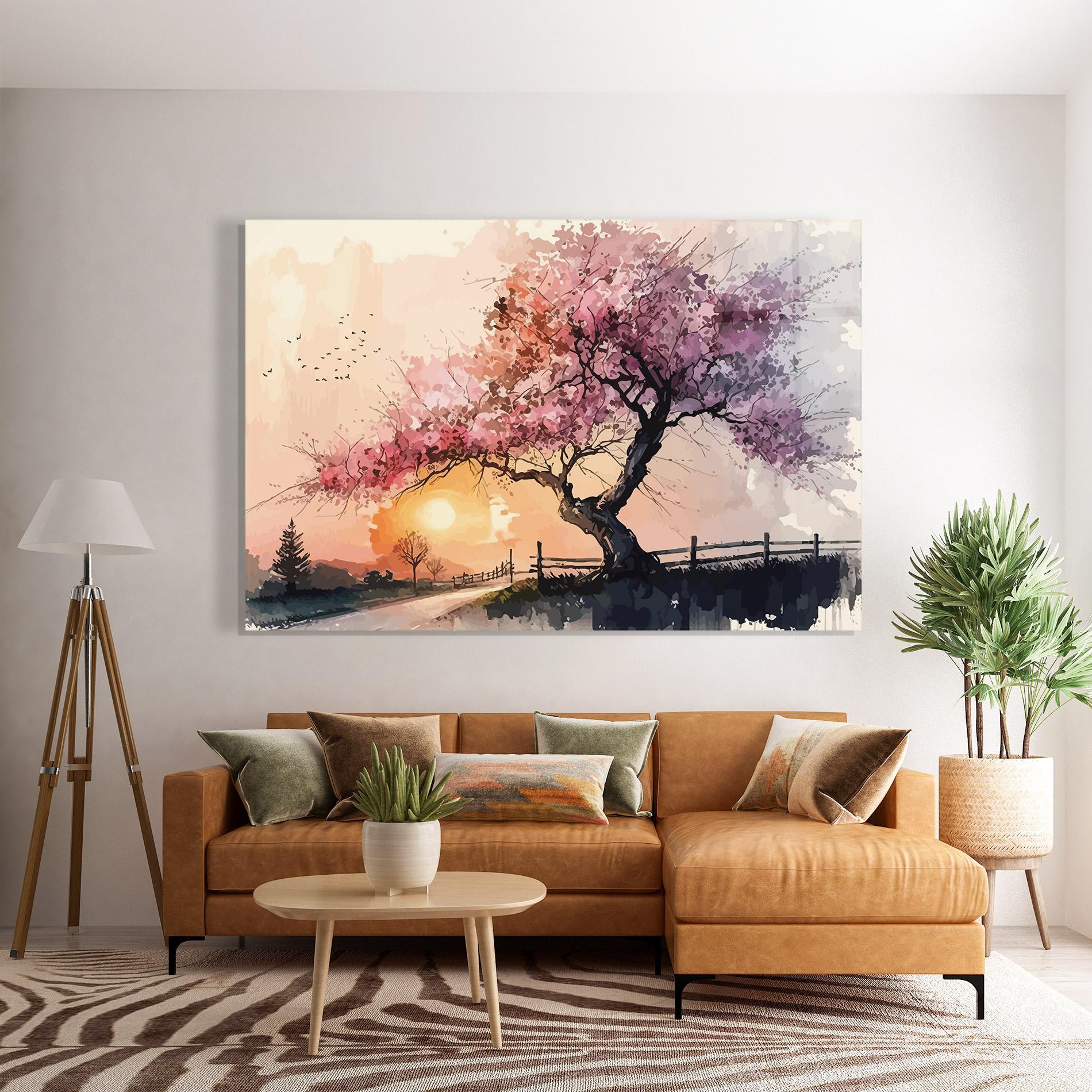 Glasbild Sunset Spring mockup 7