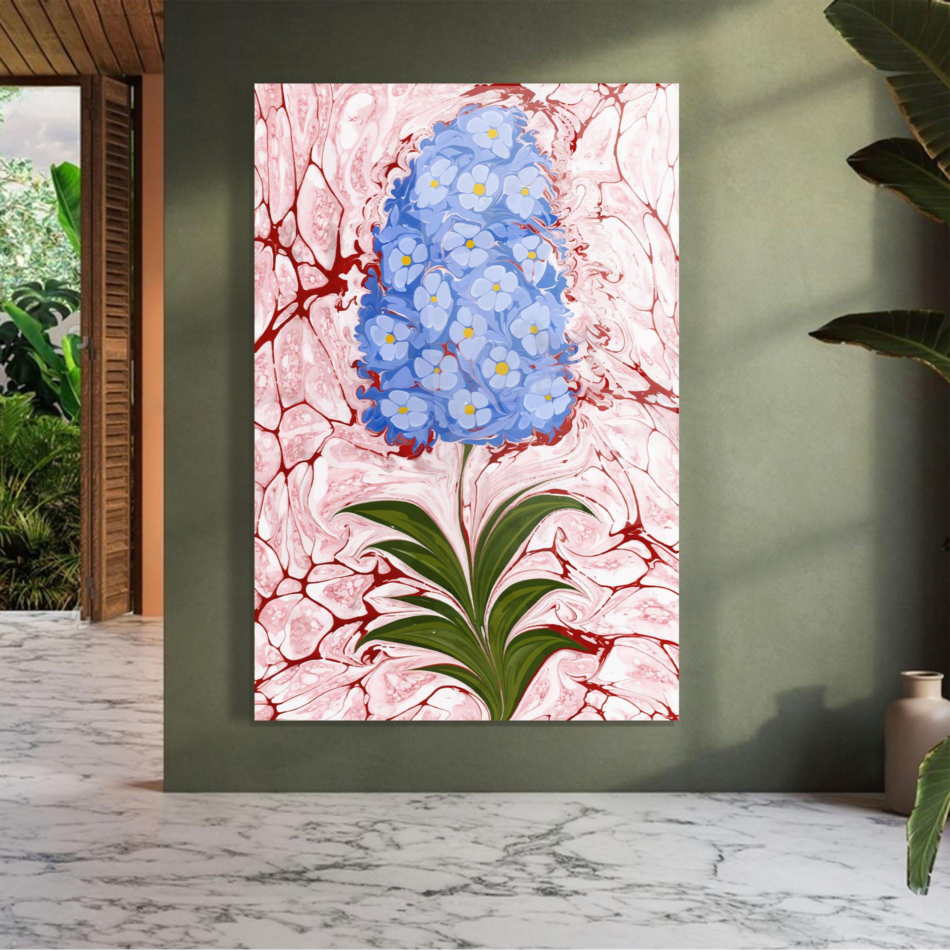 Glasbild Blue Spring Flower mockup 7