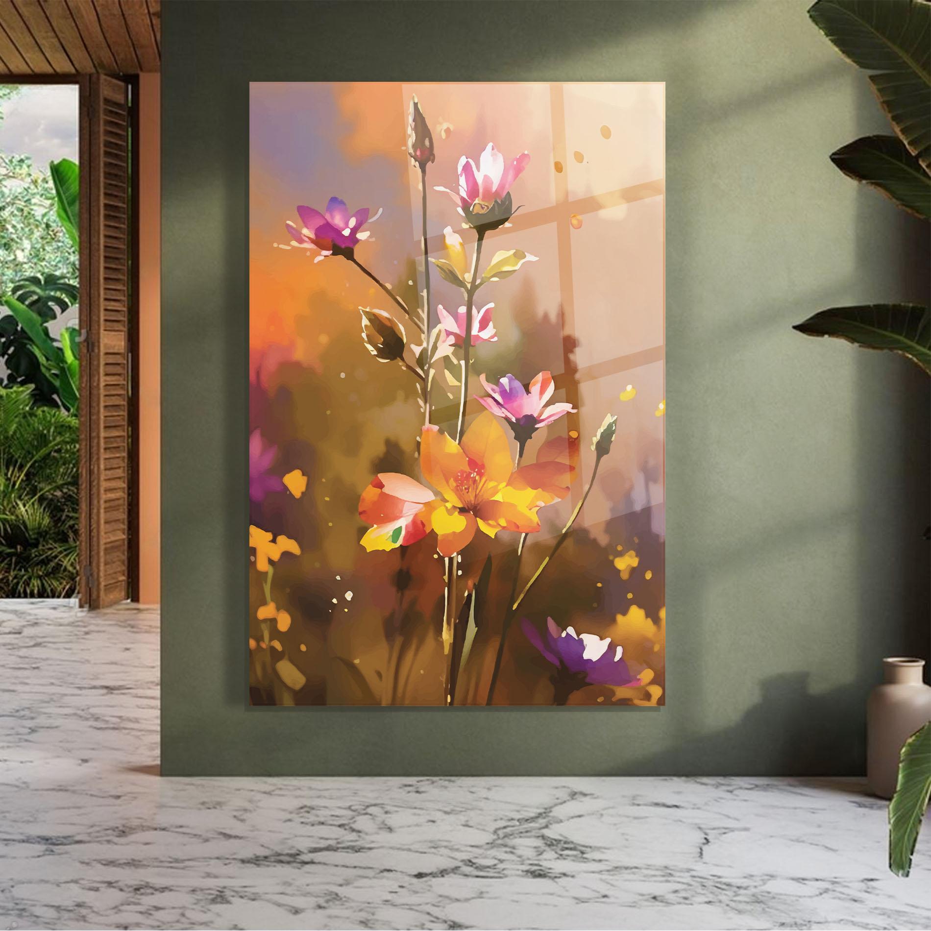 Glasbild Orange Pink Spring mockup 7