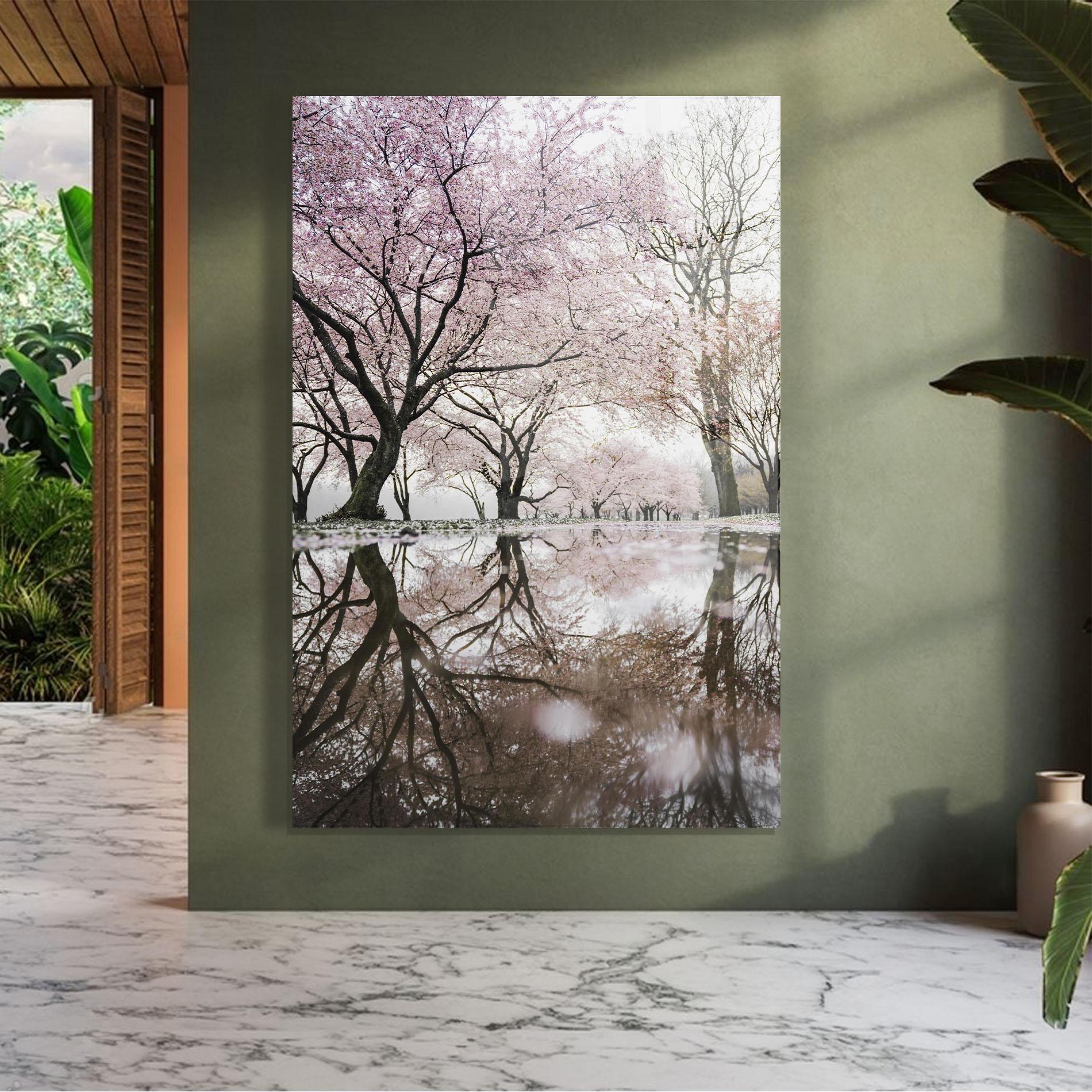Glasbild Pretty Pink Spring Tree mockup 7