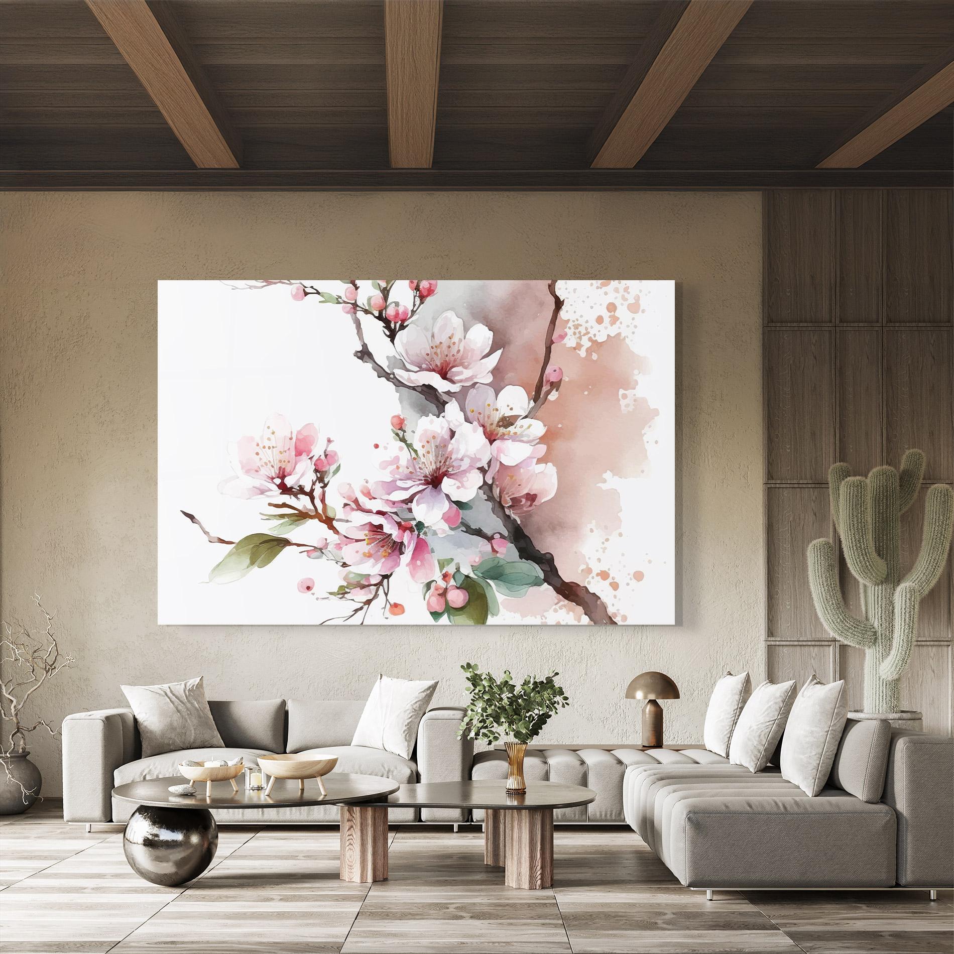 Glasbild Cherry Spring Flower mockup 8
