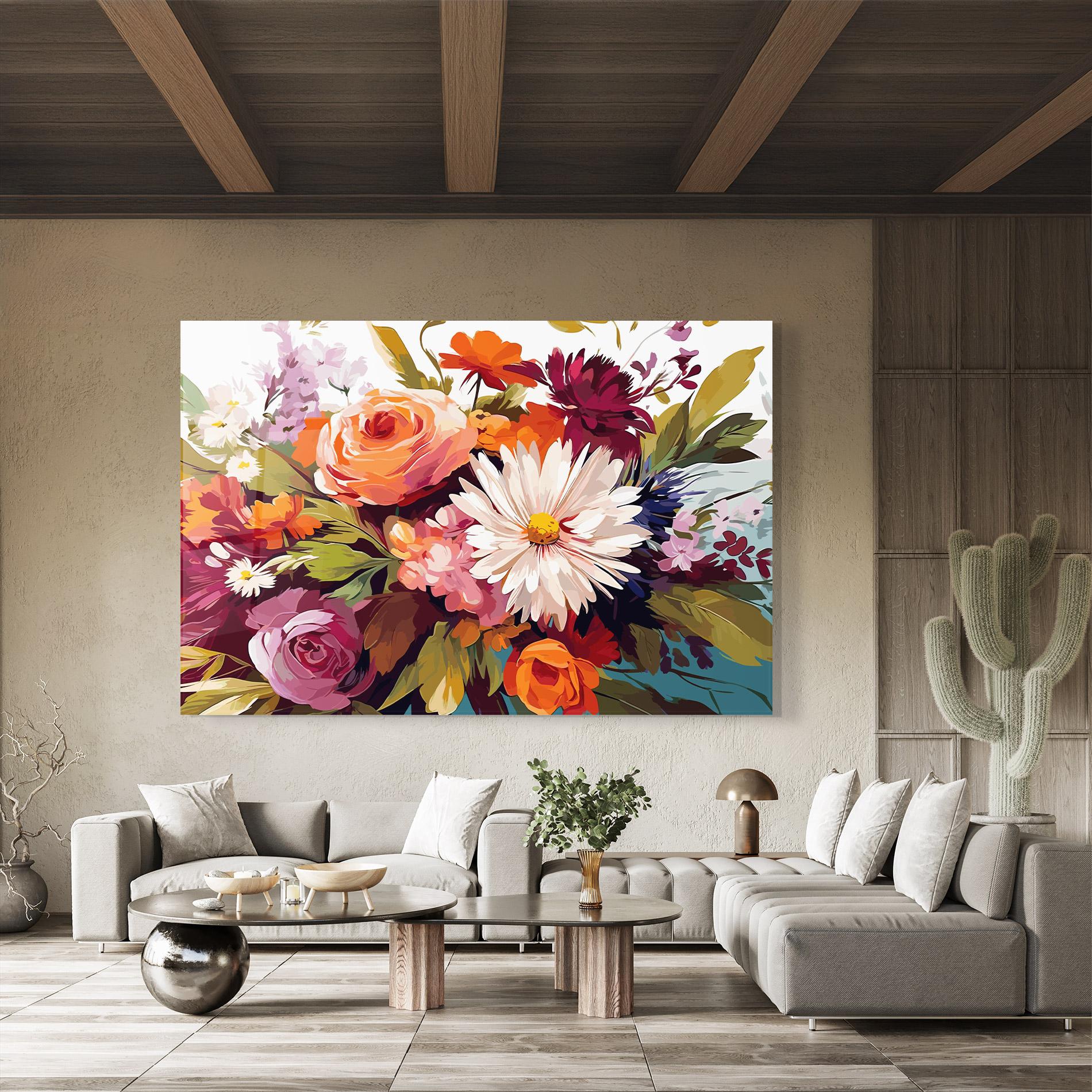 Glasbild Cream Orange Spring mockup 8