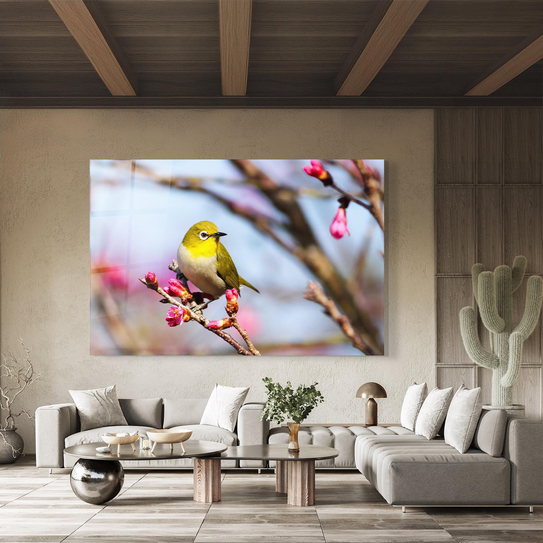 Glasbild Cute Pink Flower Buds mockup 8