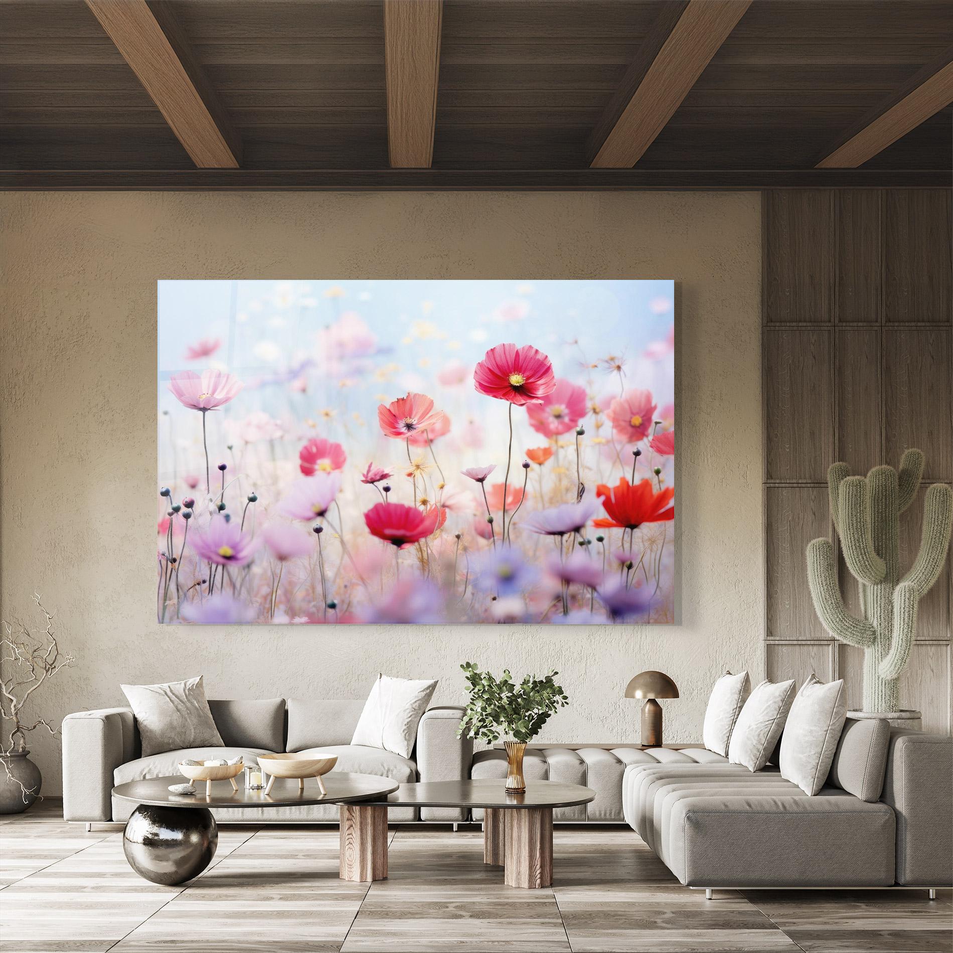 Glasbild Dreamy Sprig Pink Flower mockup 8