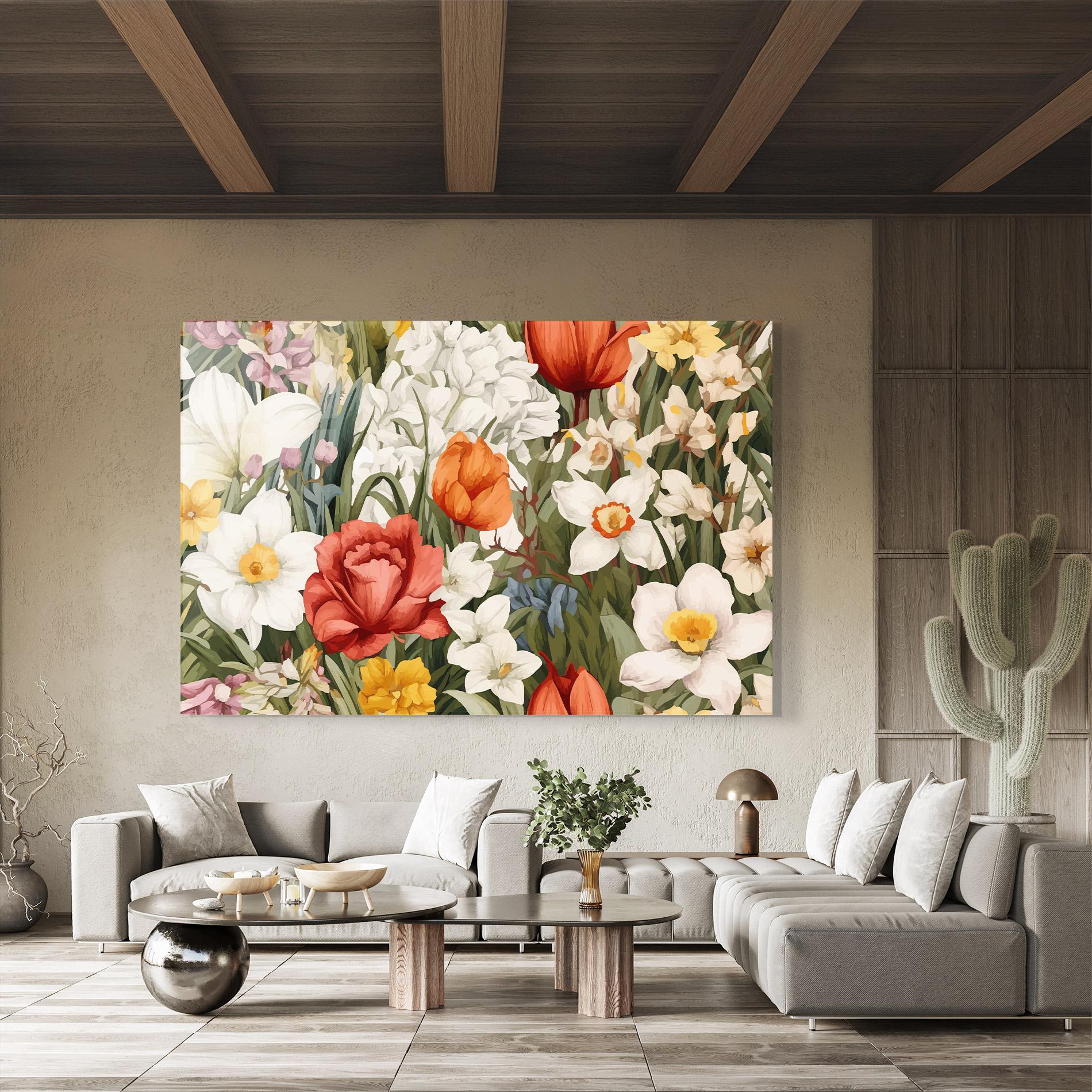 Glasbild Orange Red Spring mockup 8