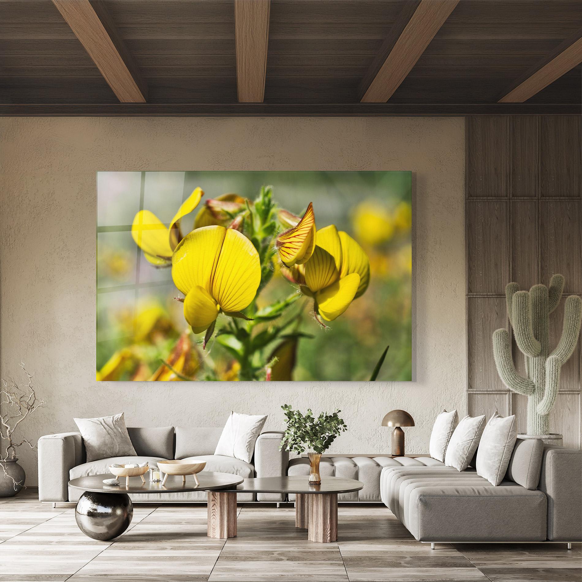 Glasbild Pretty Spring Yellow Flower mockup 8