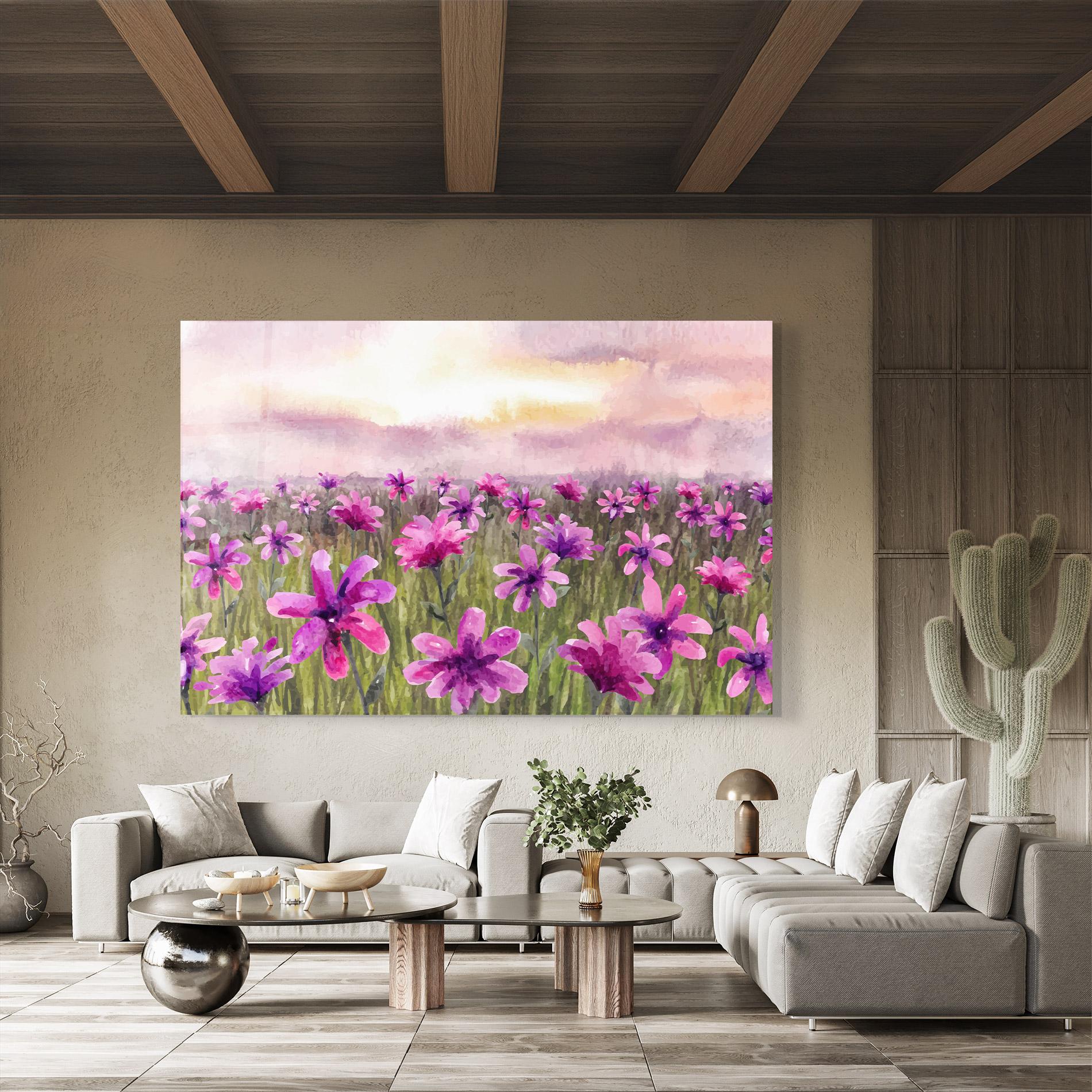 Glasbild Purple Flower Spring mockup 8