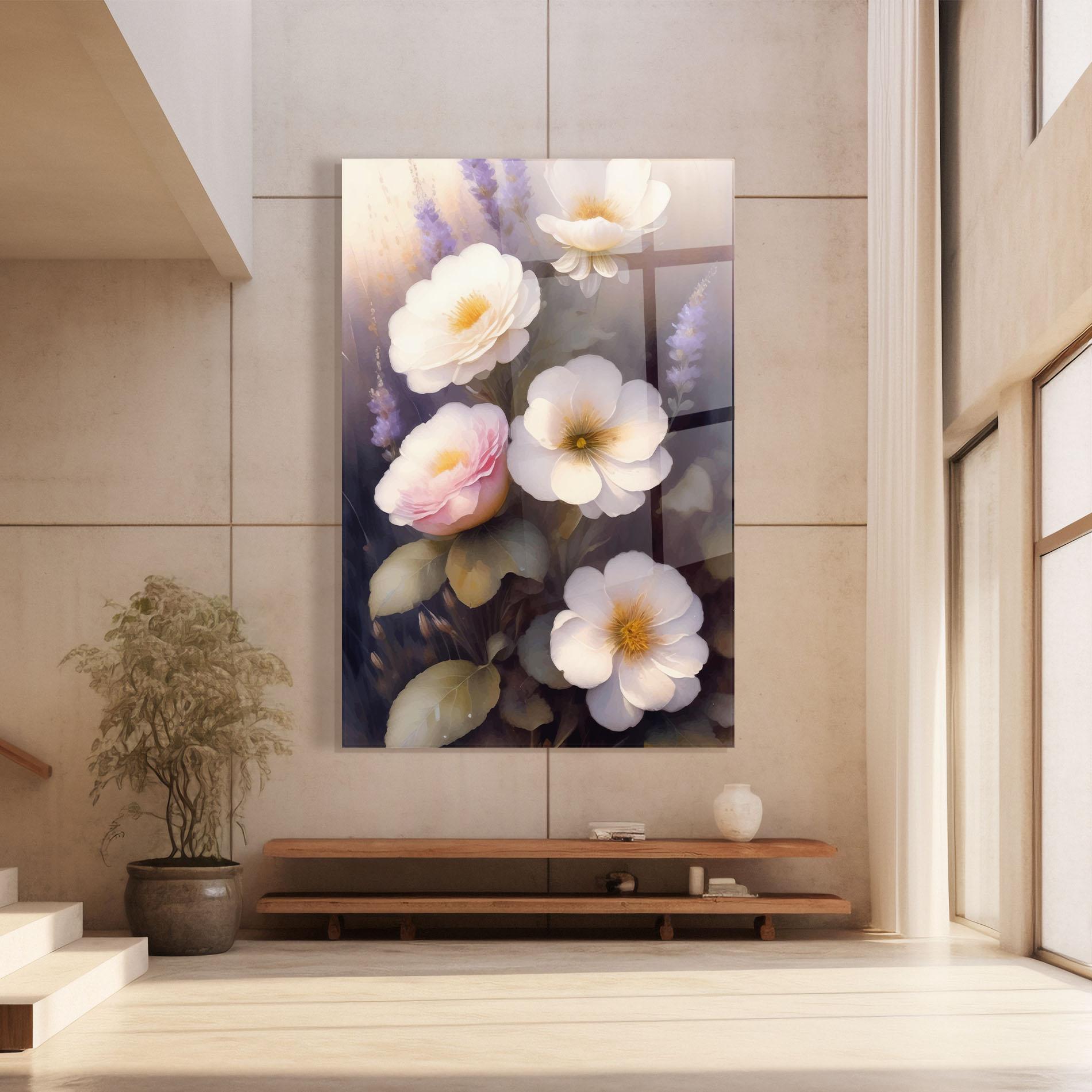 Glasbild Cream Flower Spring mockup 8