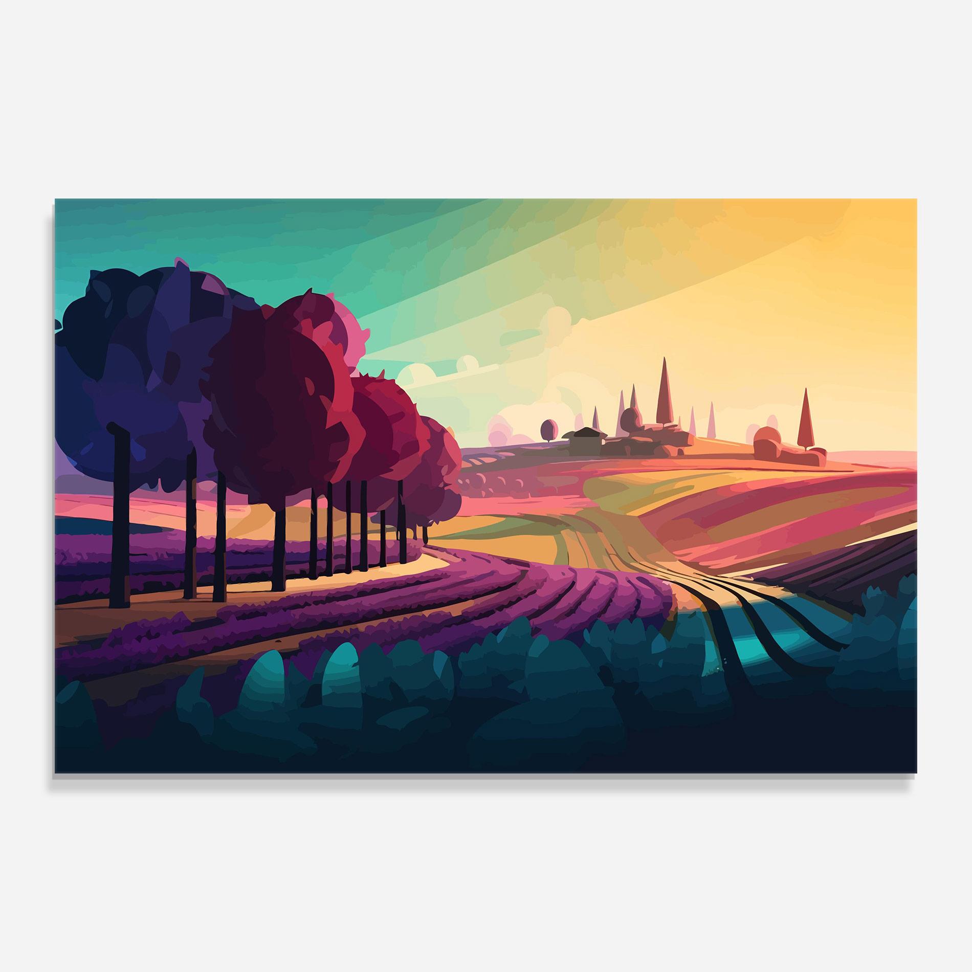 Glasbild Beautiful Rural View mockup 0