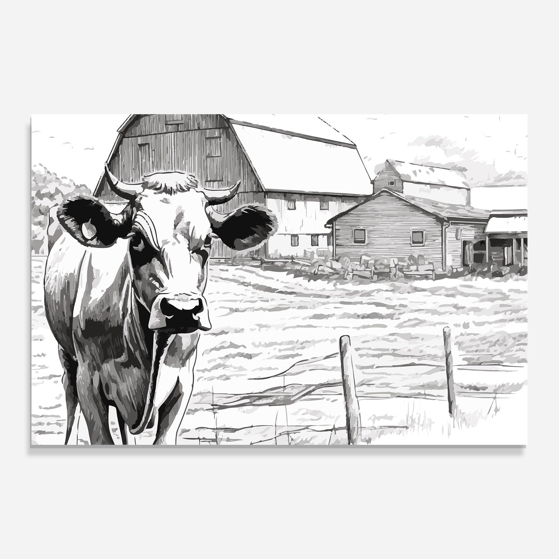 Glasbild Farm Cow mockup 0