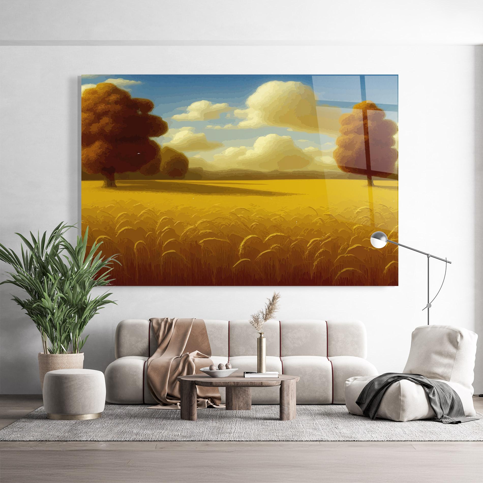Glasbild Cloud Rural Yellow mockup 9