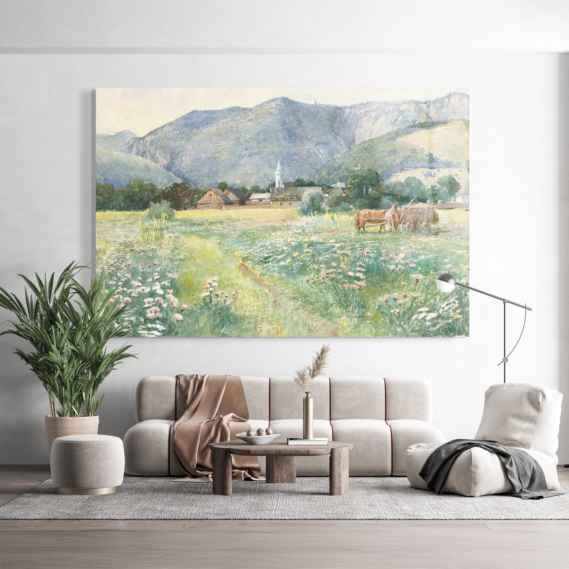 Glasbild Rural Painting Art mockup 9