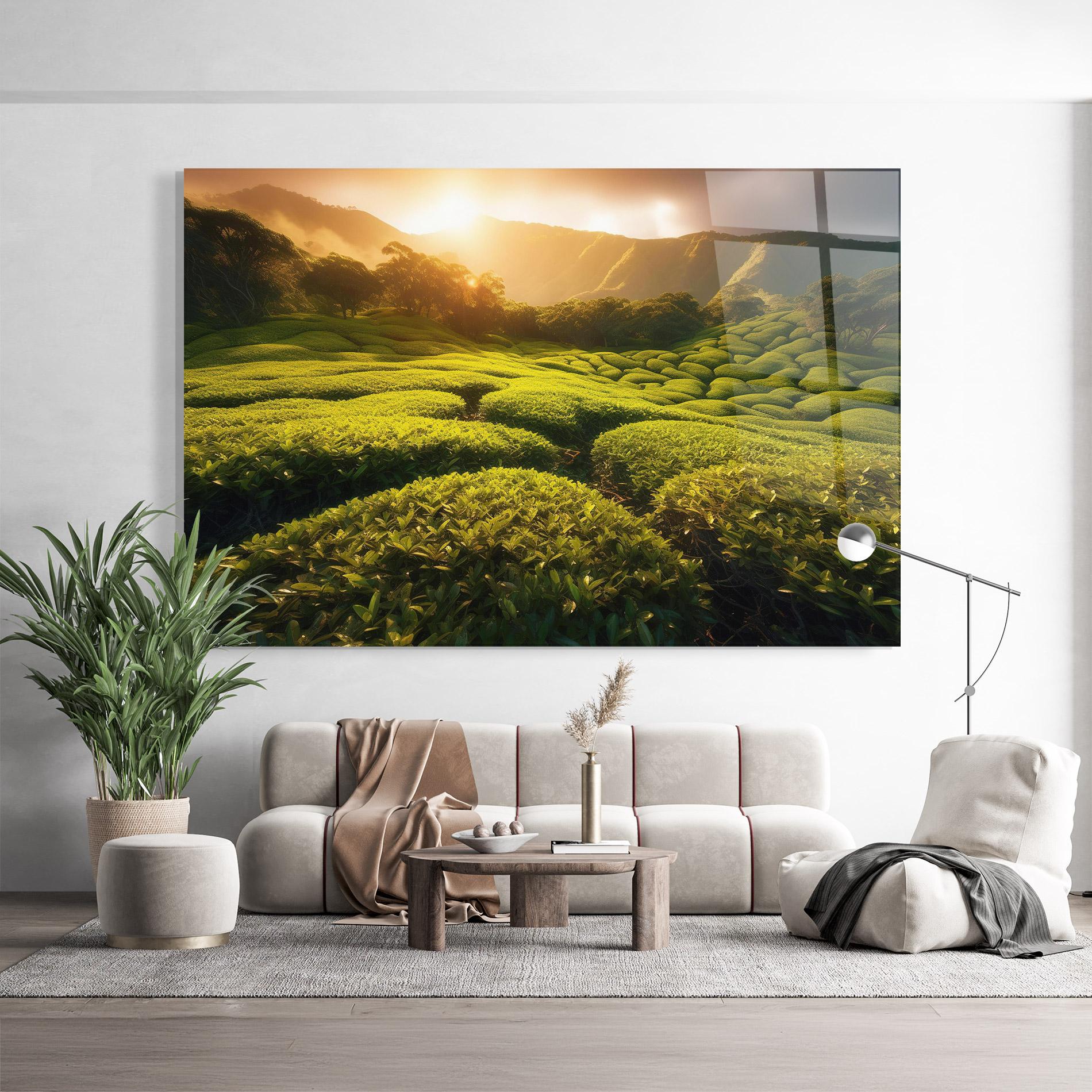 Glasbild Tea Fields mockup 9