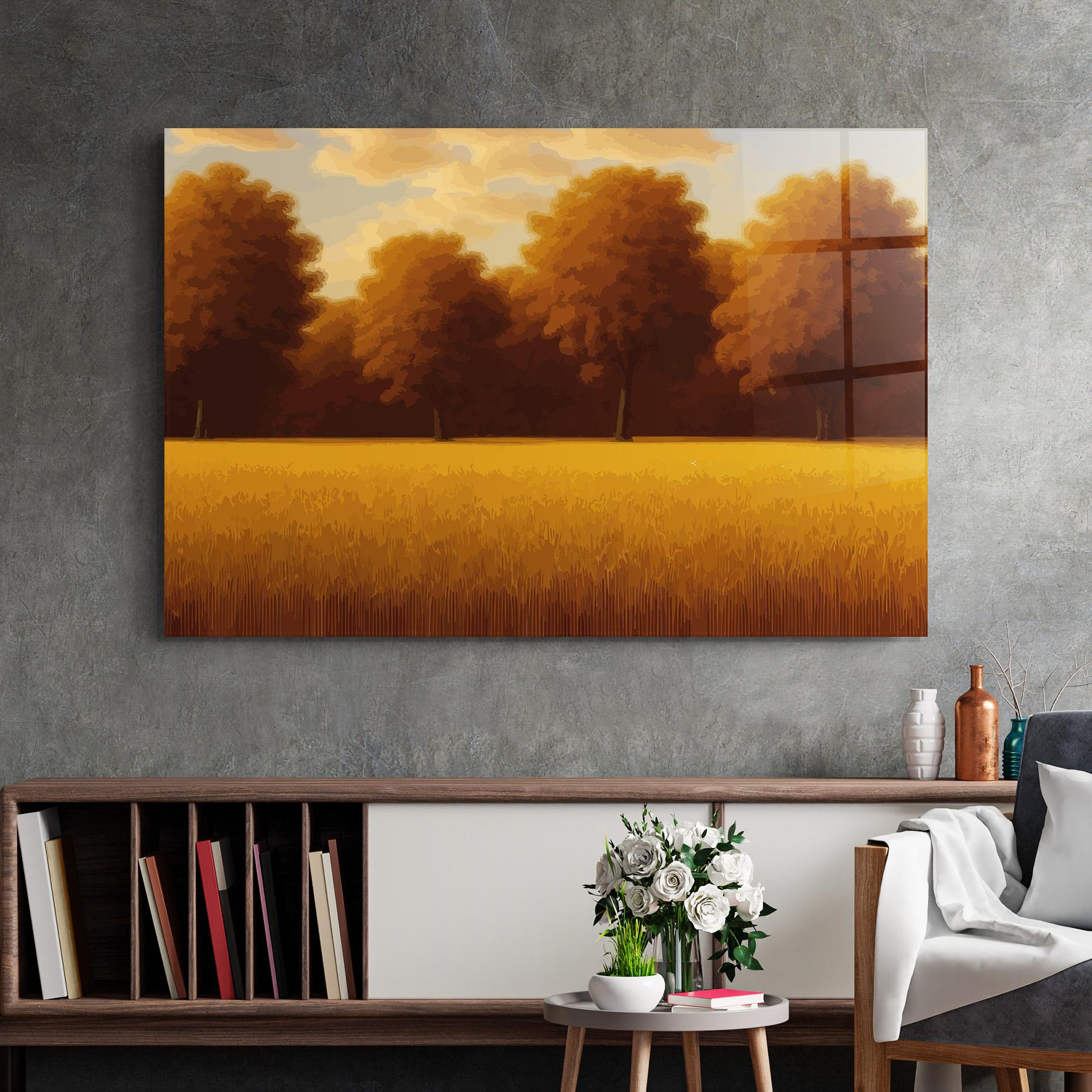 Glasbild Autumn Country Tree mockup 2