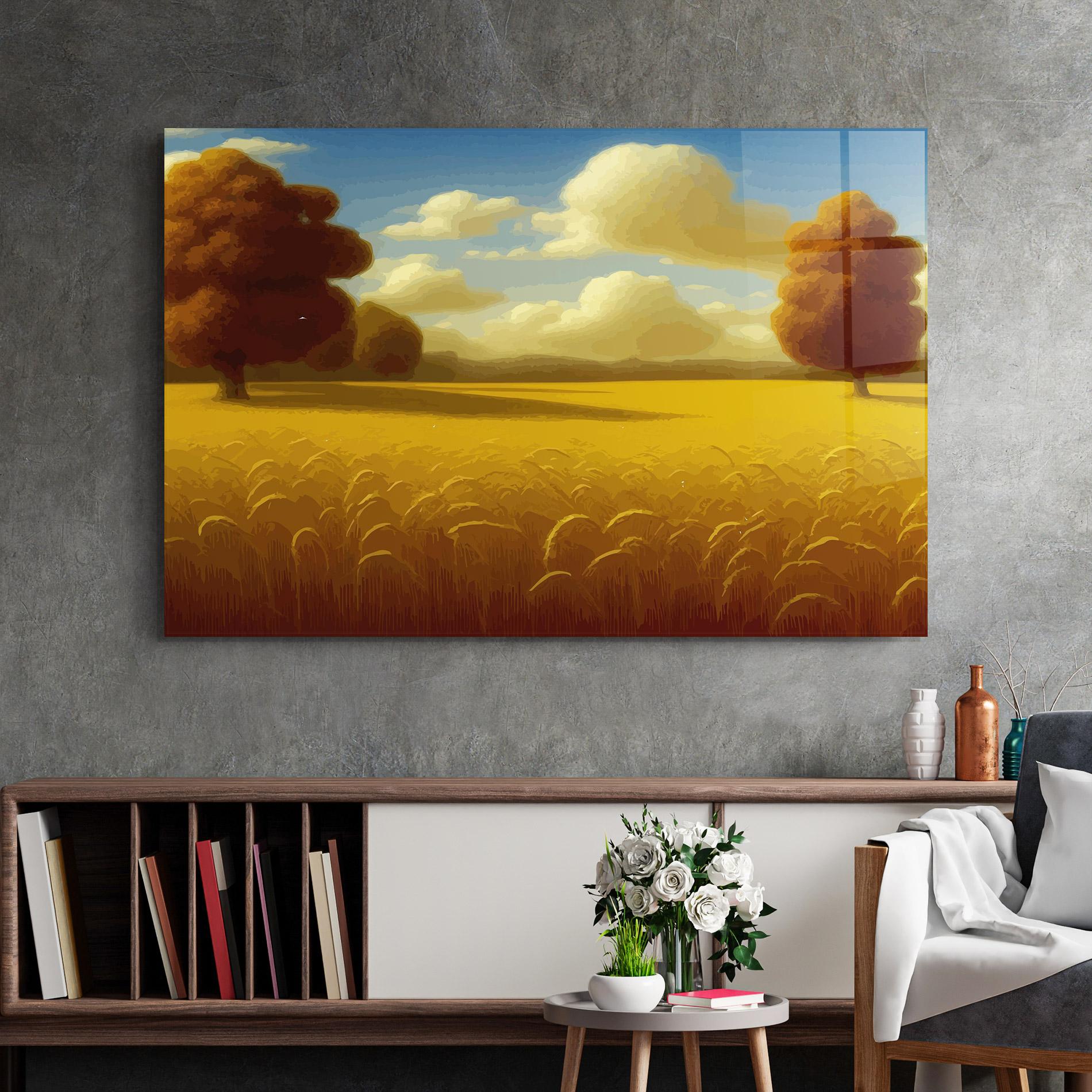 Glasbild Cloud Rural Yellow mockup 2