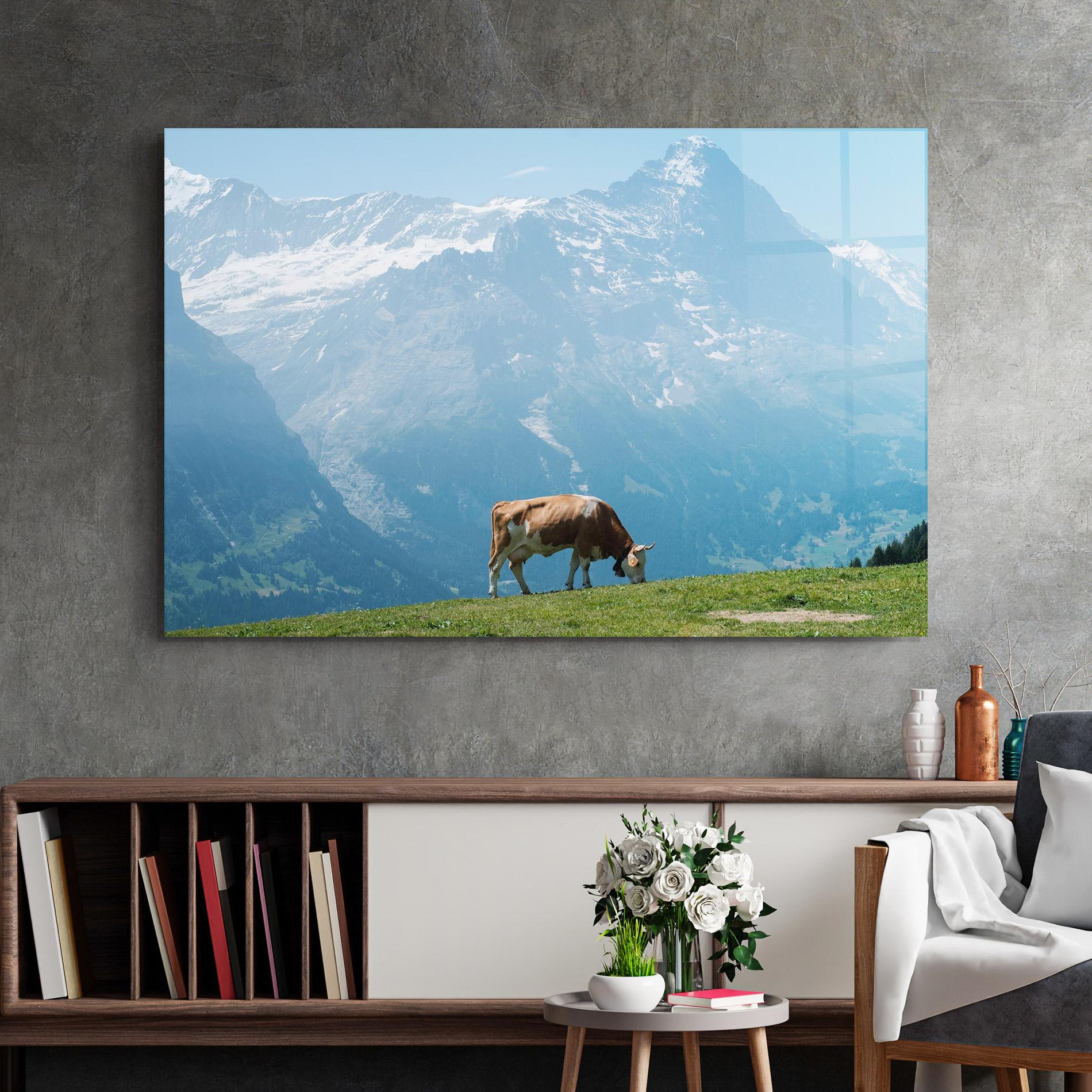 Glasbild Cow Mountain mockup 2