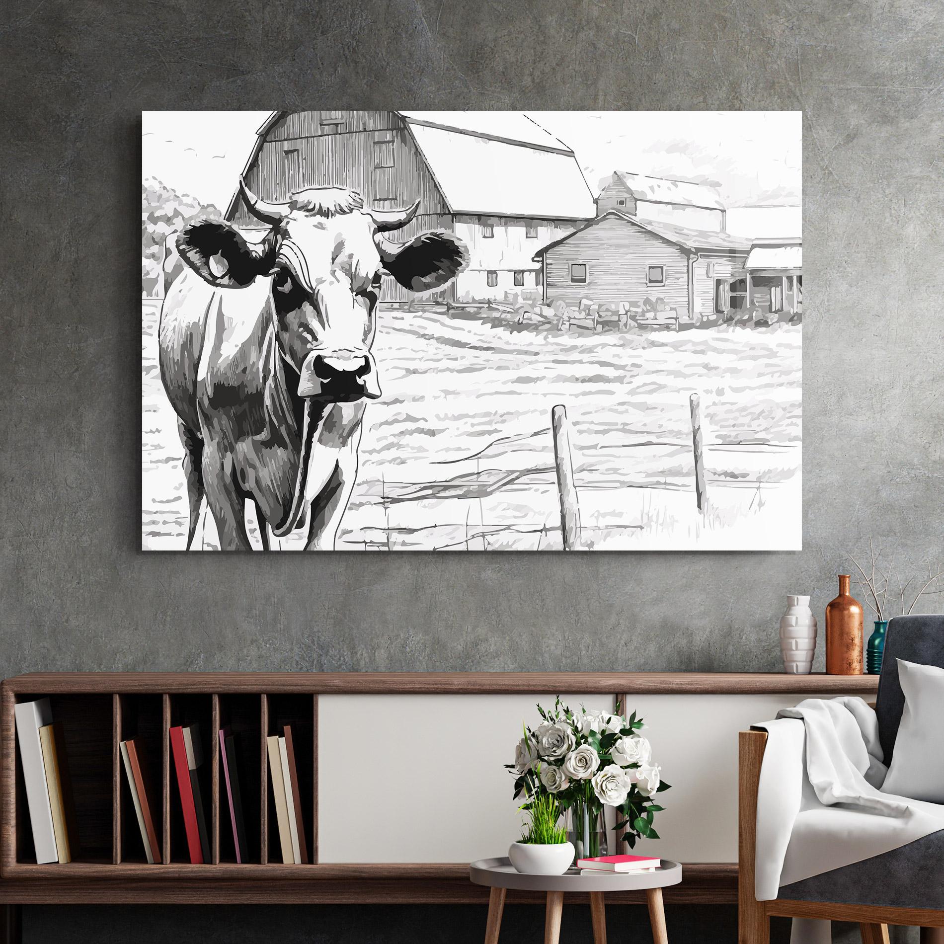 Glasbild Farm Cow mockup 2