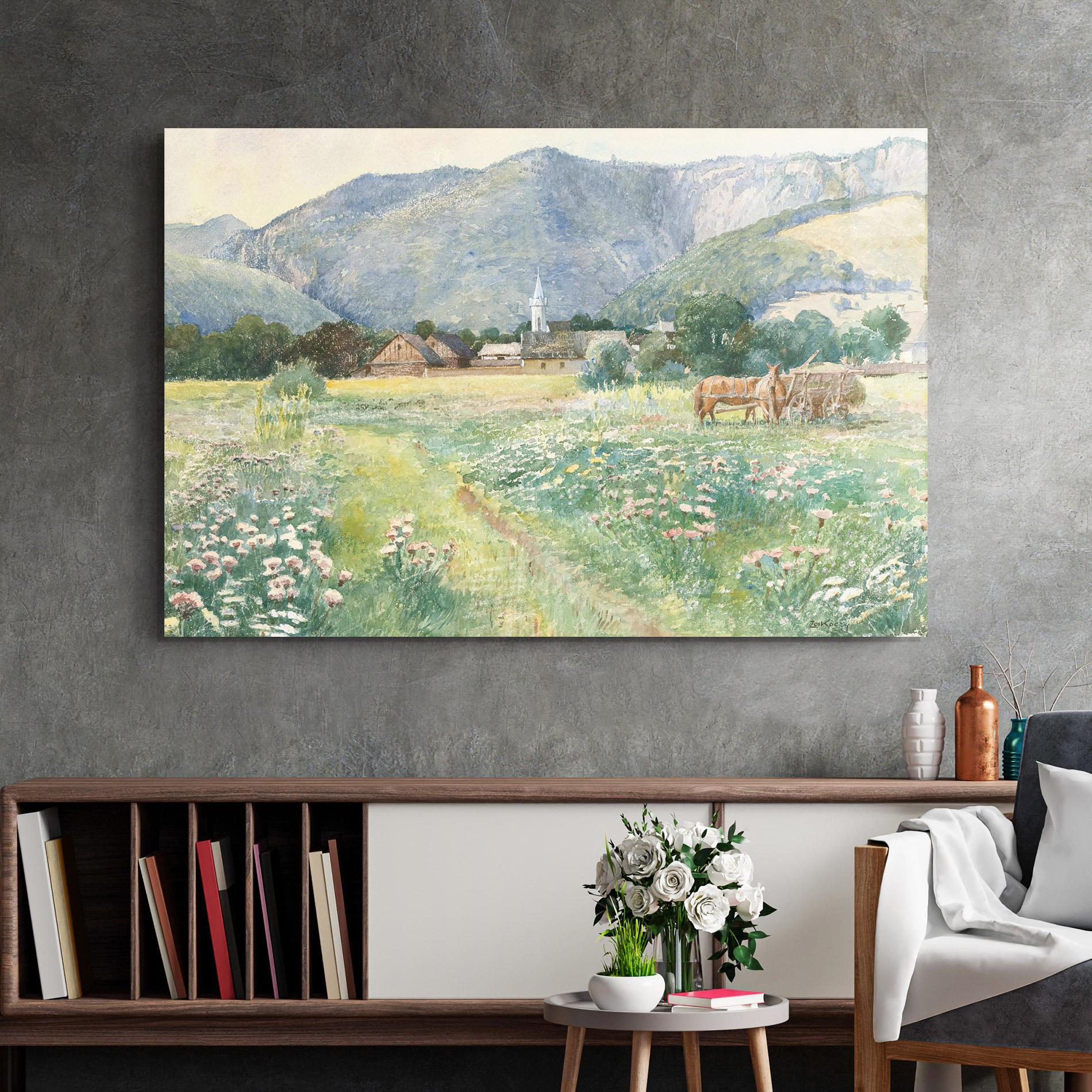 Glasbild Rural Painting Art mockup 2