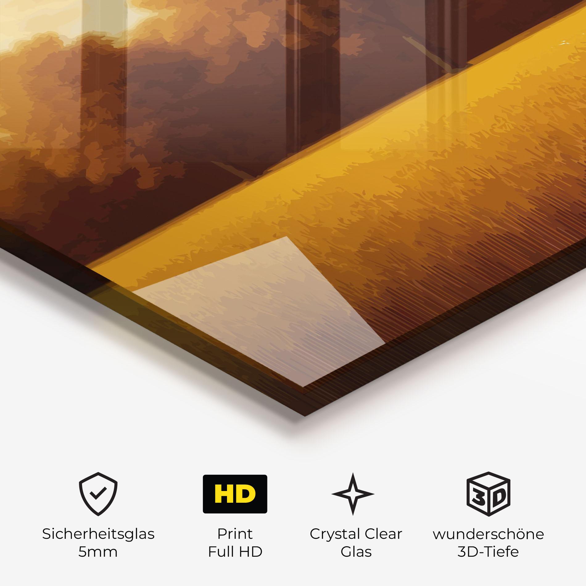 Glasbild Autumn Country Tree mockup 3