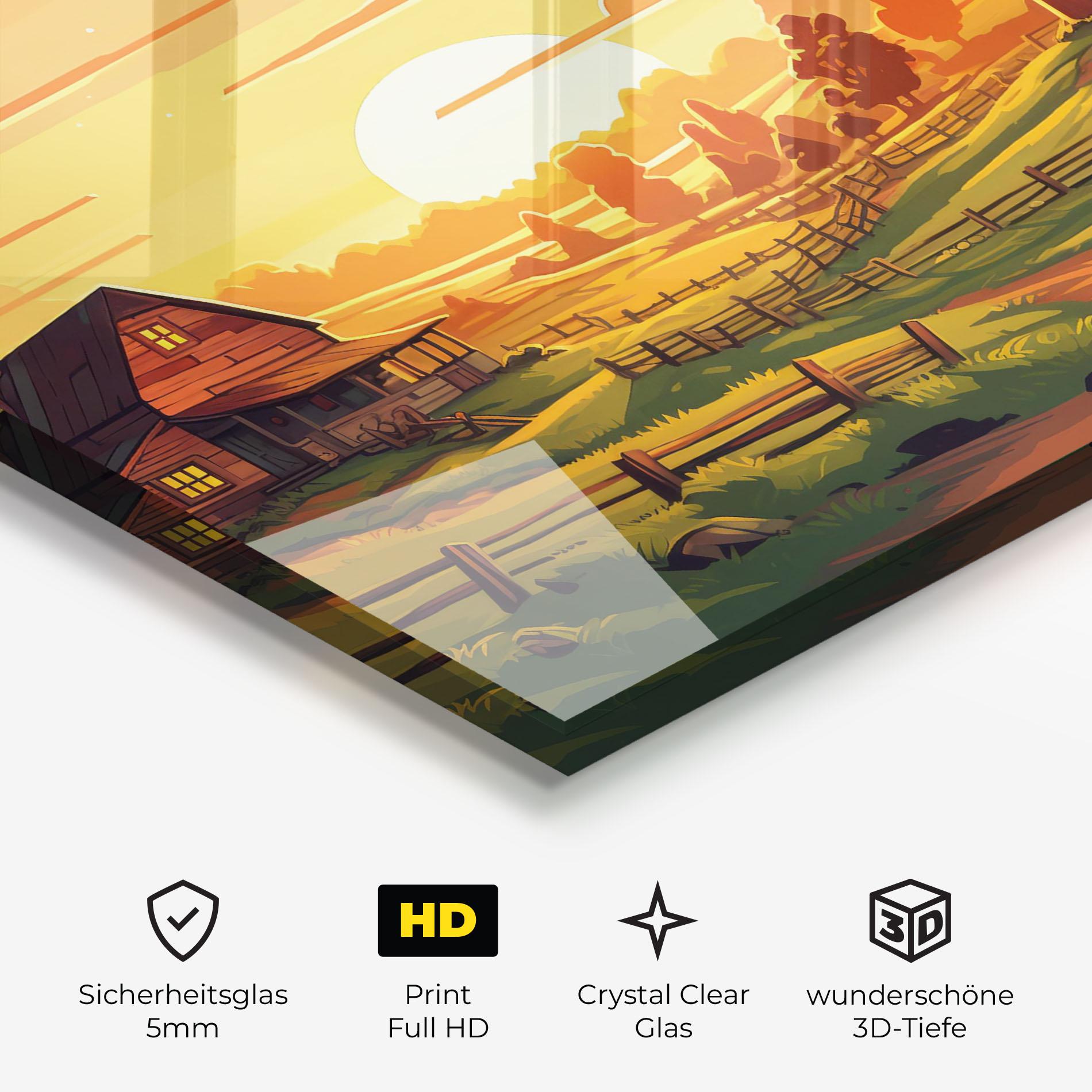 Glasbild Farmhouse Sunlight mockup 3