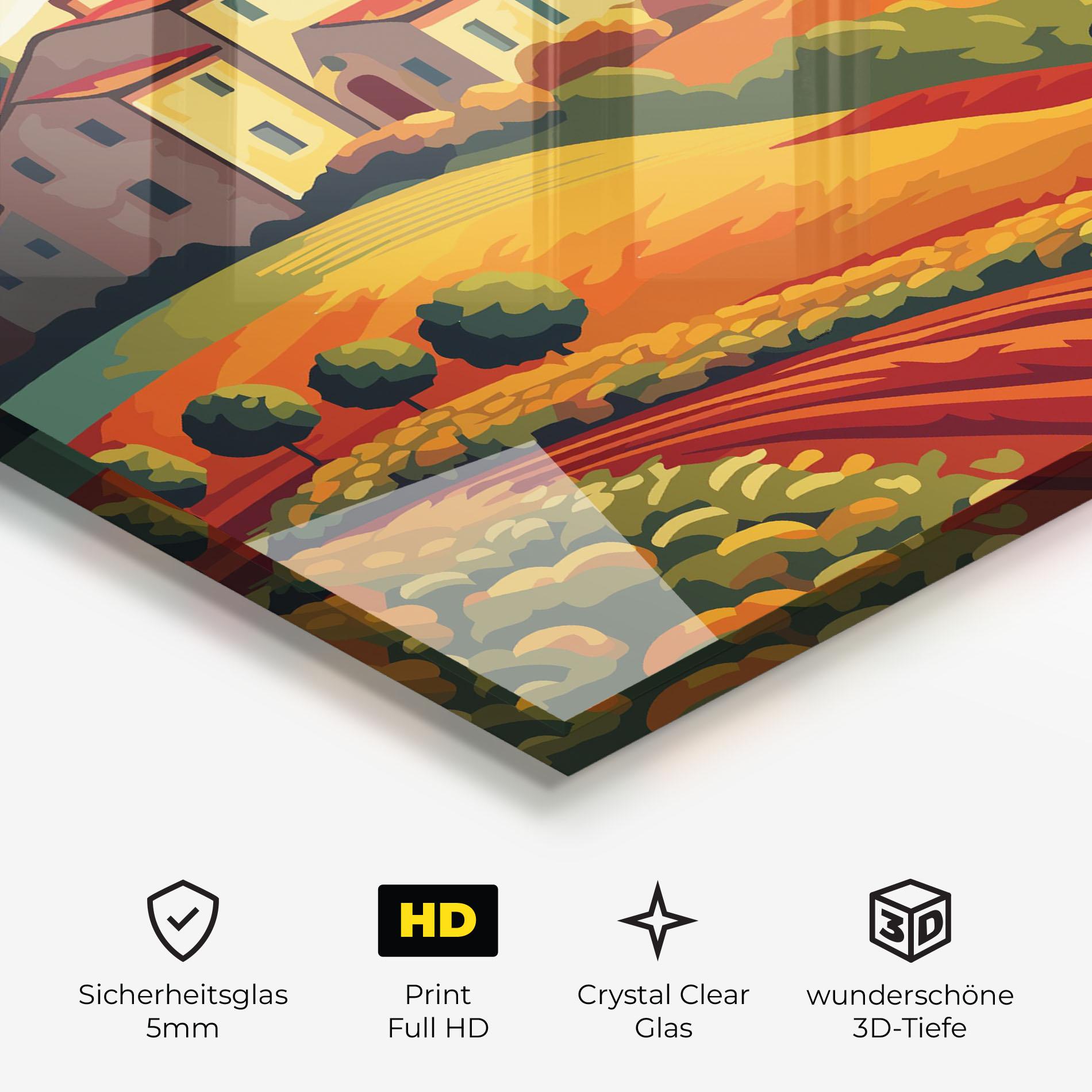 Glasbild Urban Autumn Art mockup 3