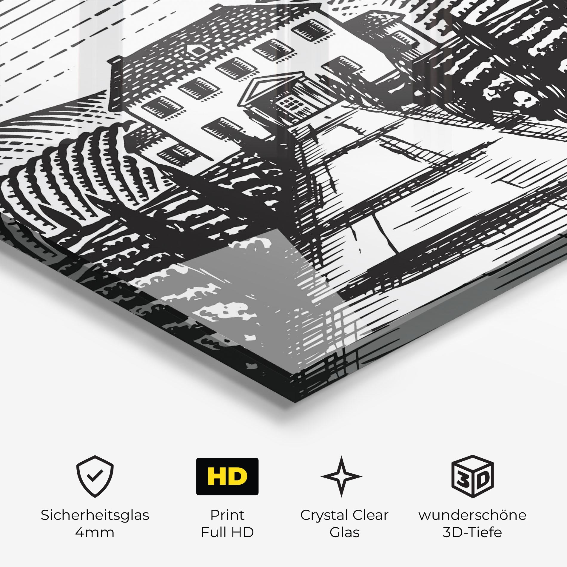 Glasbild Black Rural School mockup 3