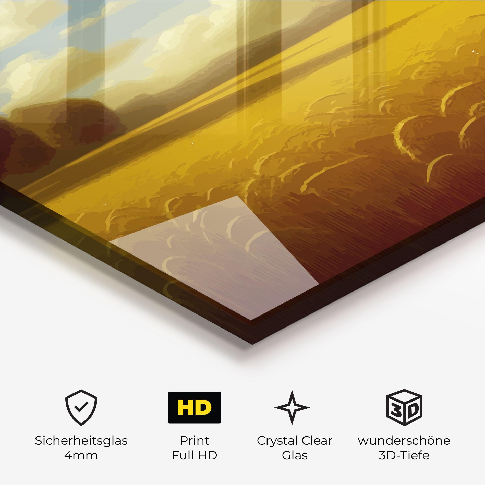 Glasbild Cloud Rural Yellow mockup 3