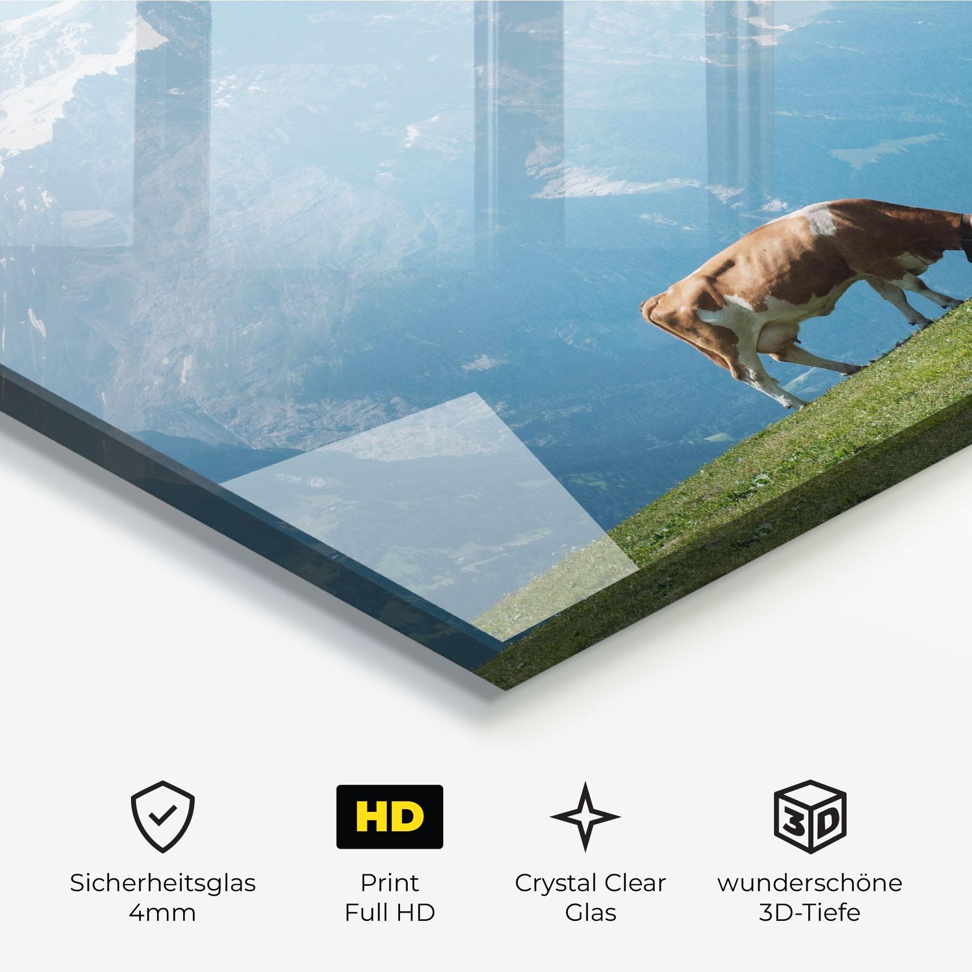 Glasbild Cow Mountain mockup 3