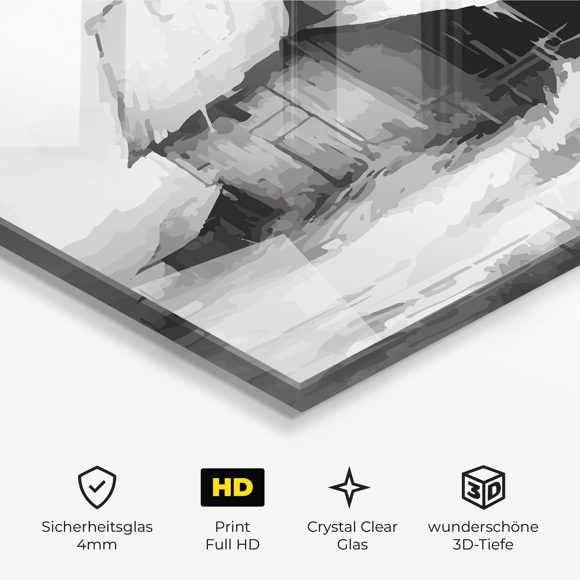 Glasbild Grey Ink House mockup 3