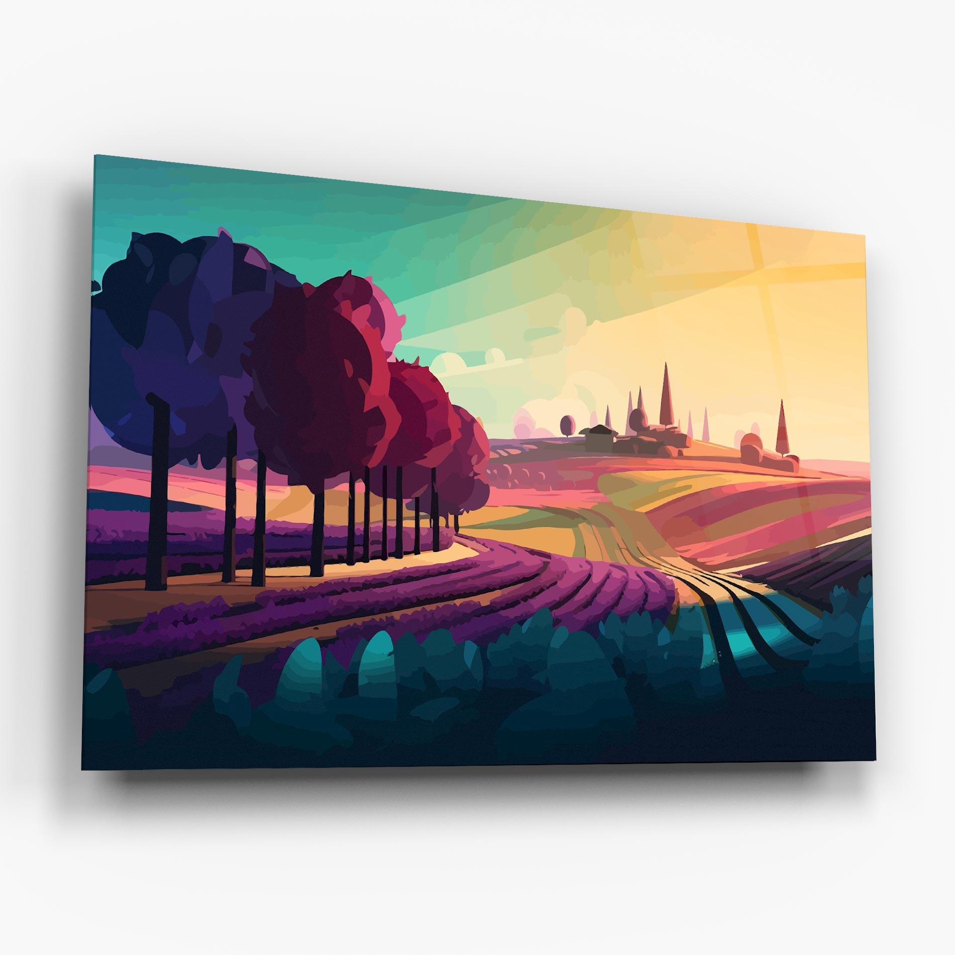 Glasbild Beautiful Rural View mockup 6