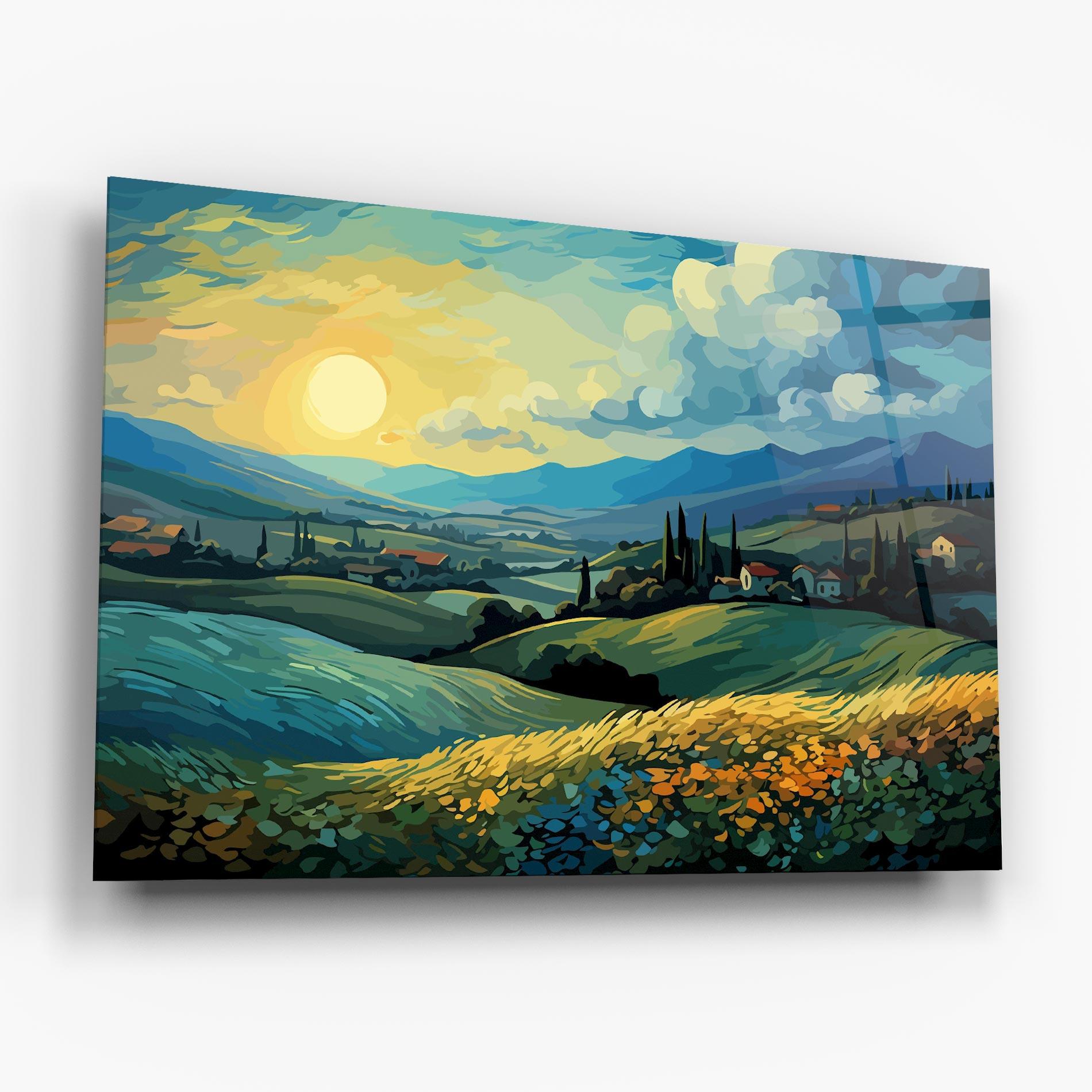 Glasbild Fantasy Blue View mockup 6