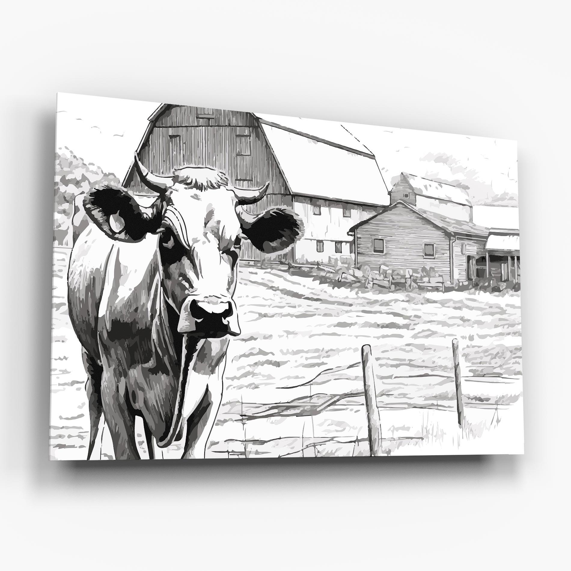 Glasbild Farm Cow mockup 6