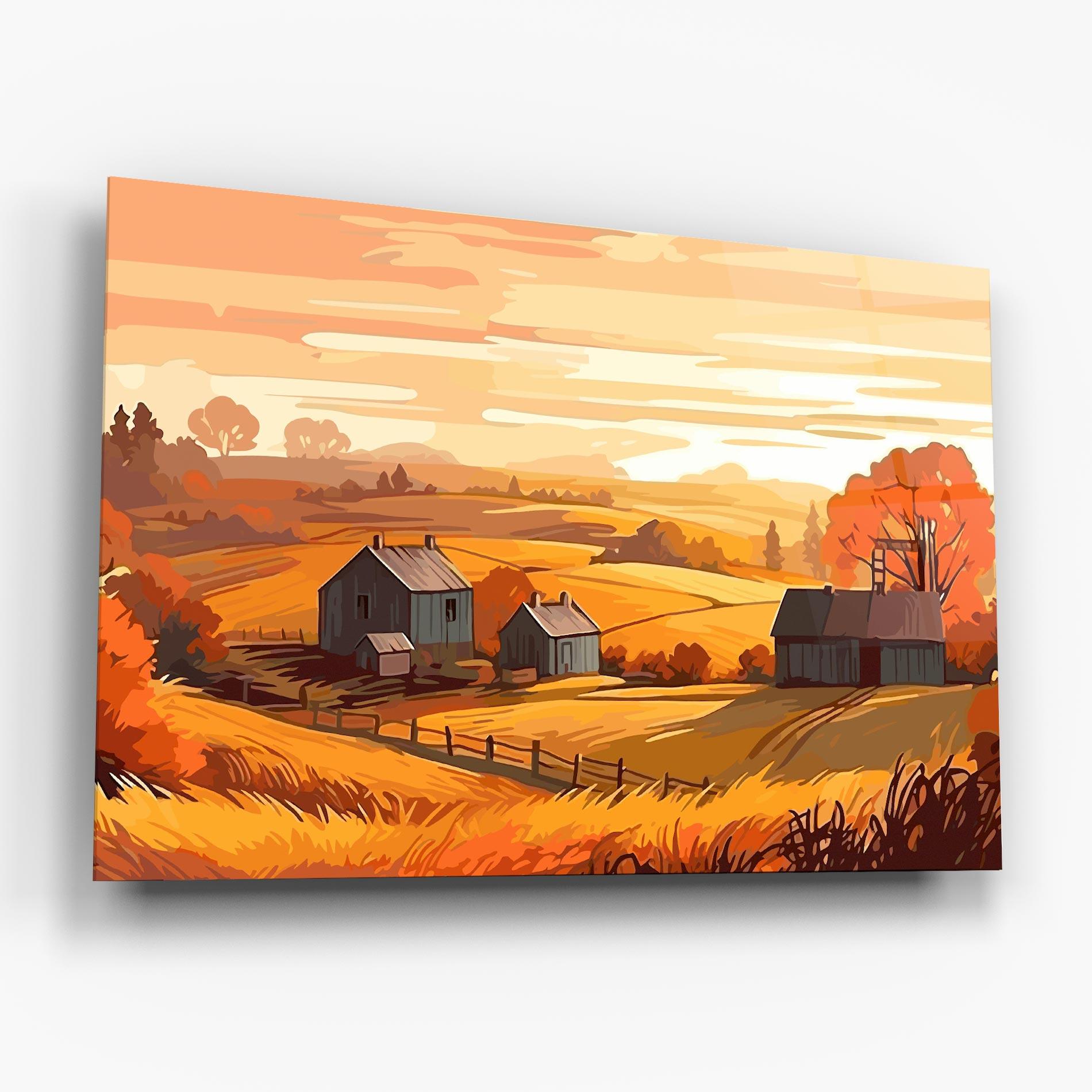 Glasbild Orange Countryside mockup 6