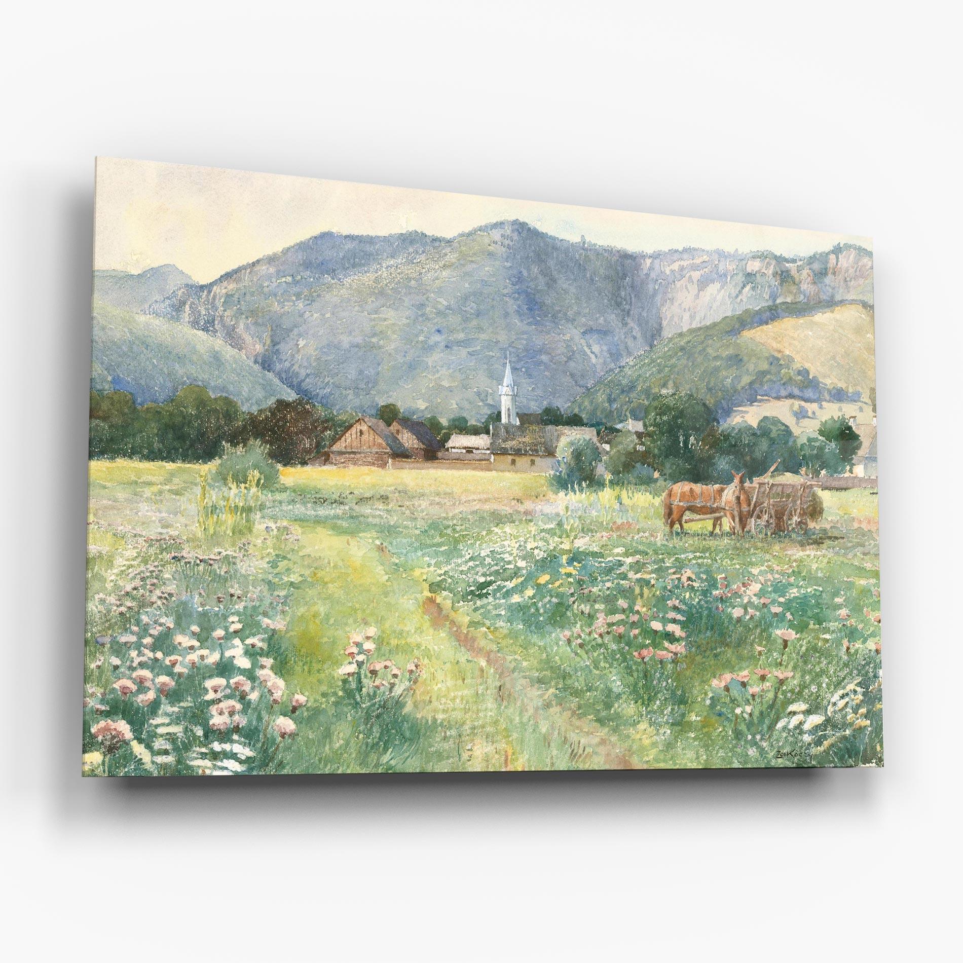 Glasbild Rural Painting Art mockup 6