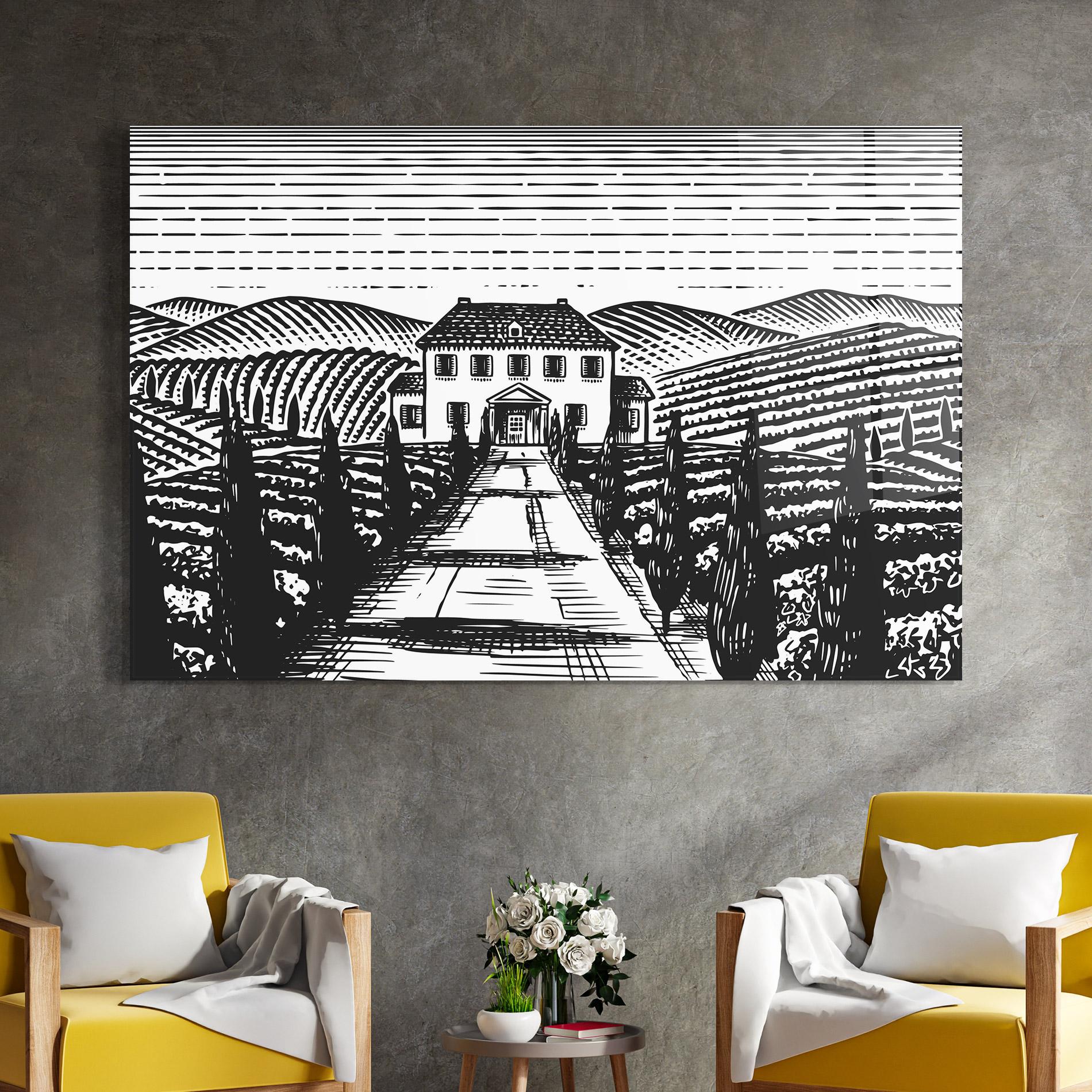 Glasbild Black Rural School mockup 4