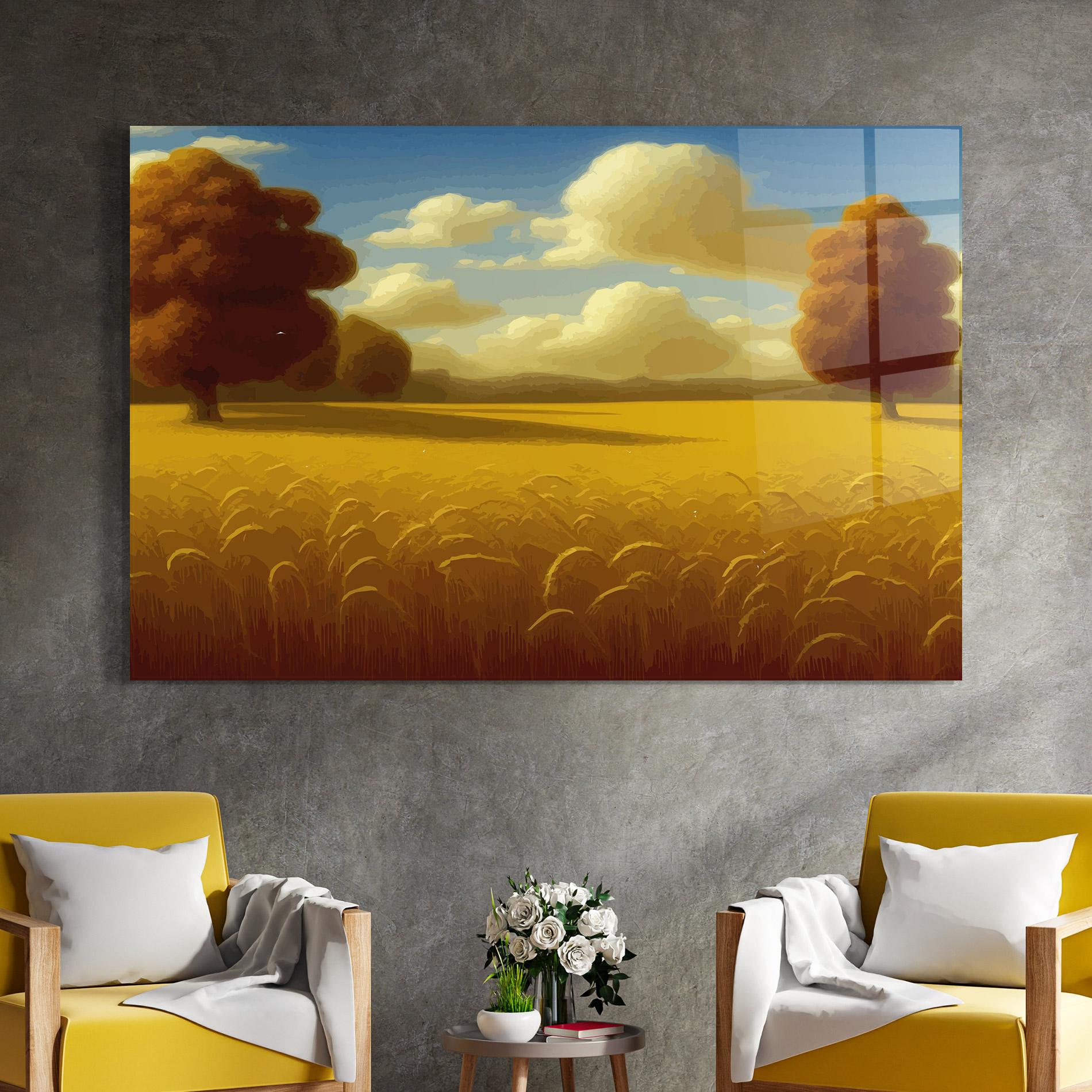Glasbild Cloud Rural Yellow mockup 4