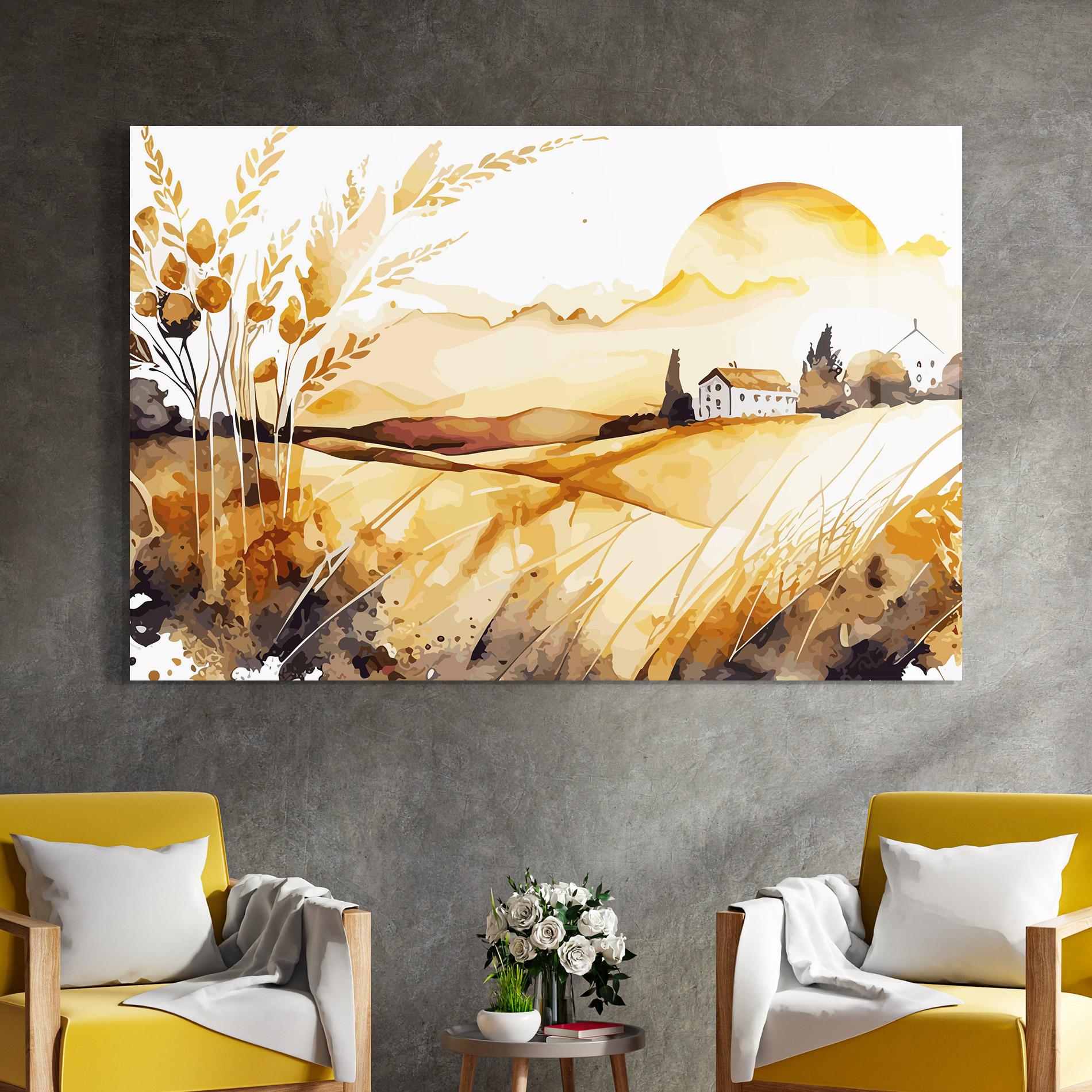 Glasbild Crops Field mockup 4