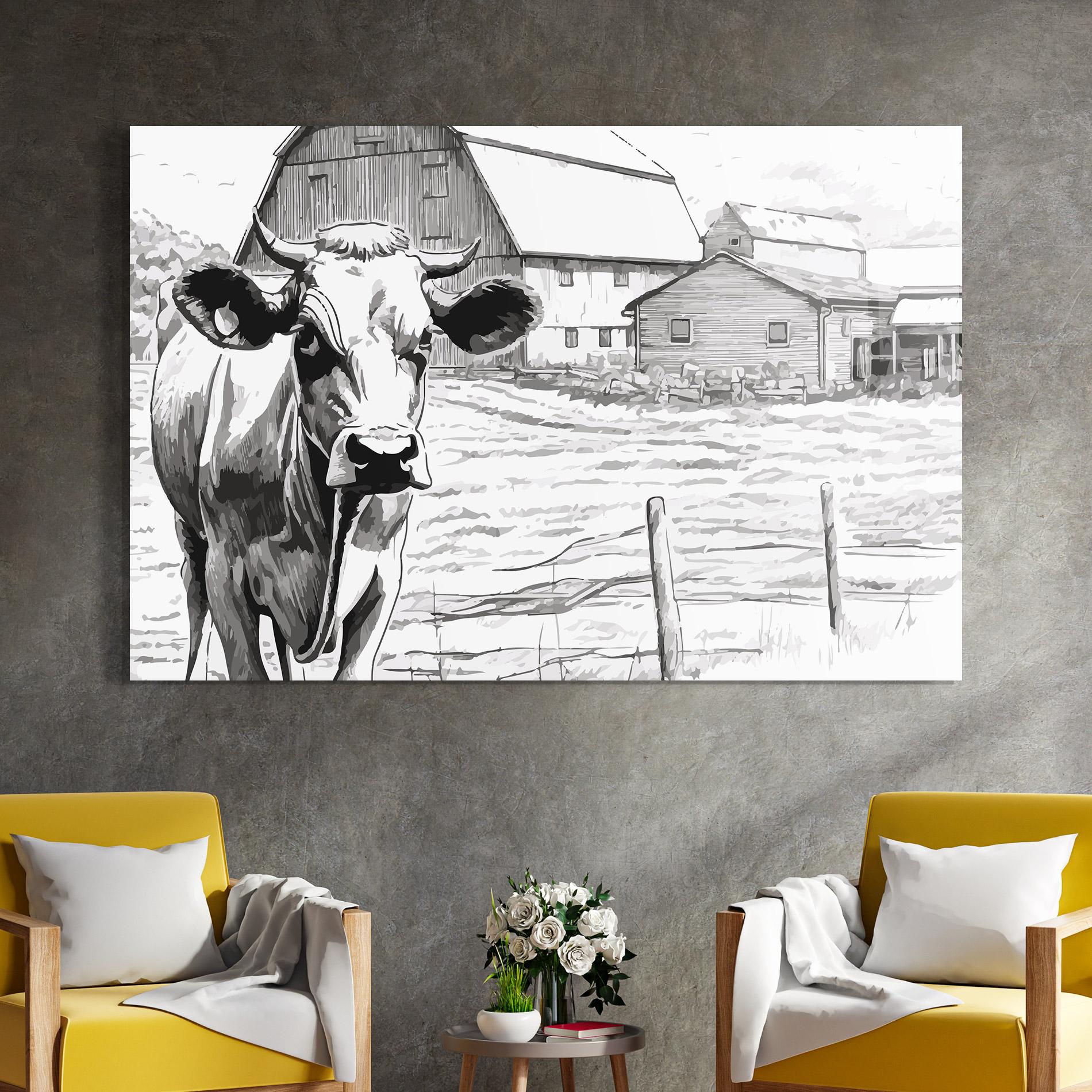 Glasbild Farm Cow mockup 4
