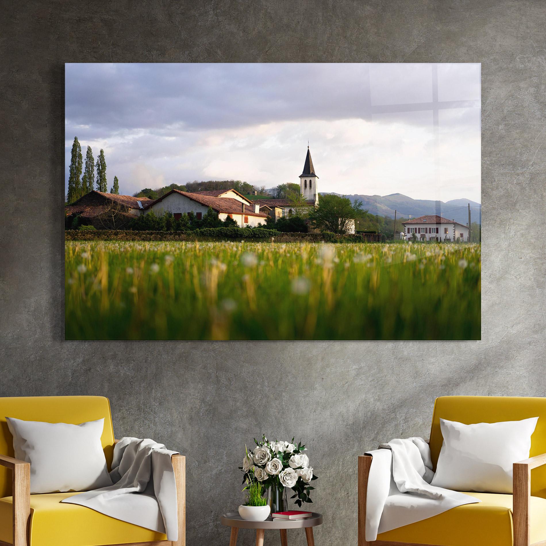 Glasbild Land Church mockup 4