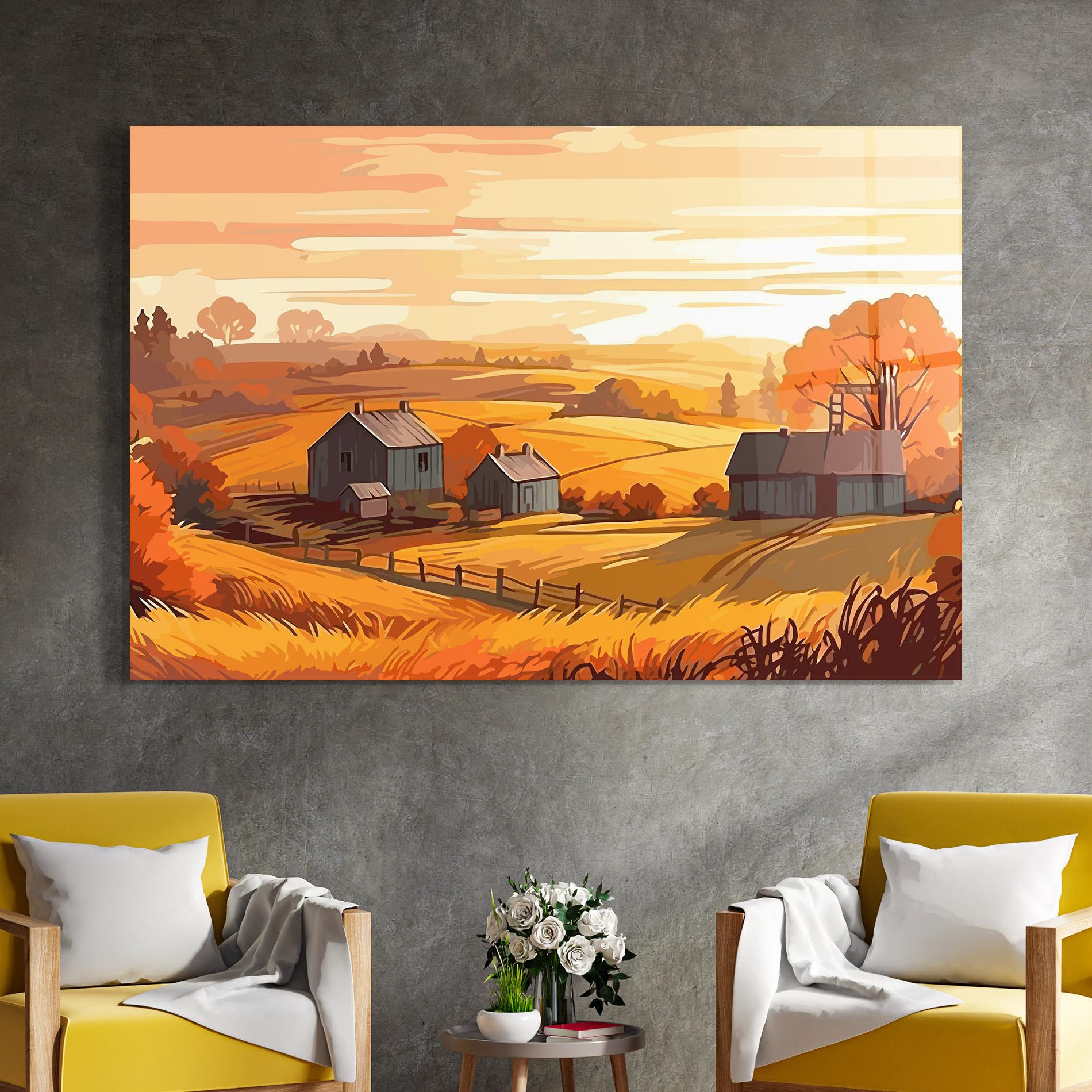 Glasbild Orange Countryside mockup 4